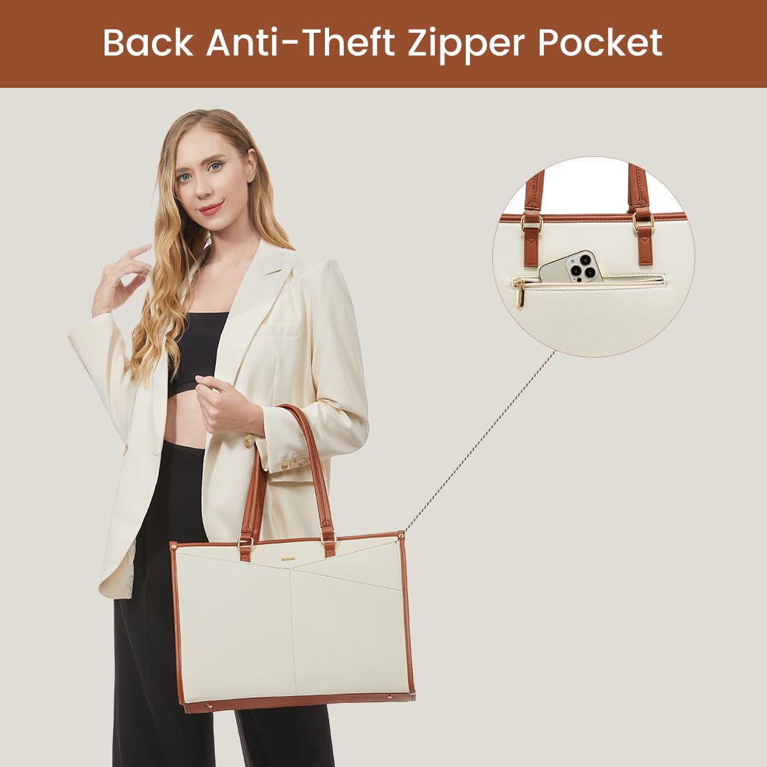 Foto 8 pulgar | Bolsa Para Portátil Lovevook Para Mujer, Bolso De Trabajo Para Portátil De 15,6 Pulgadas, Bolso Casu - Venta Intern