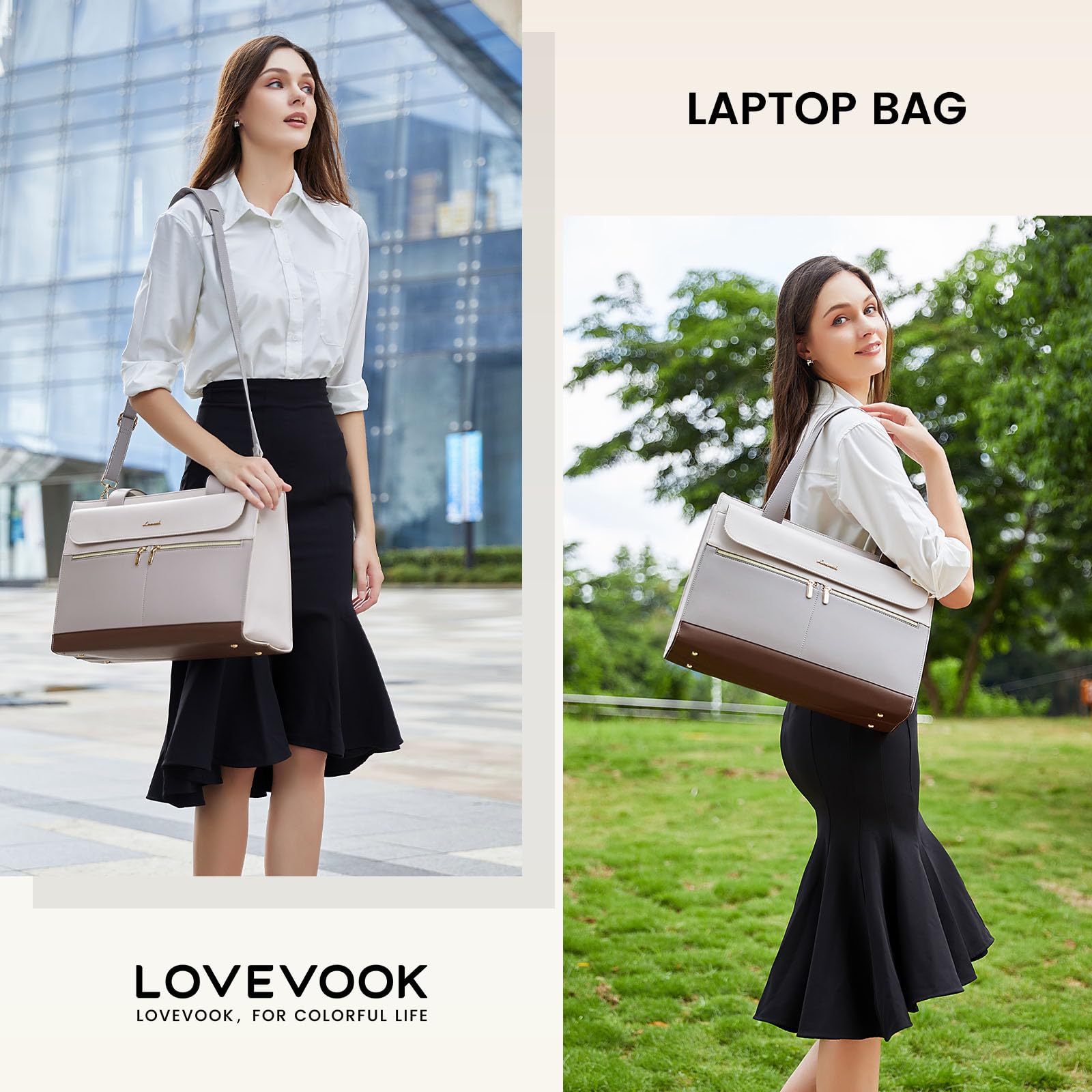 Foto 2 | Bolsa De Mano Para Portátil Lovevook Para Mujer De 15.6 Pulgadas A Prueba De Agua - Venta Internacional.