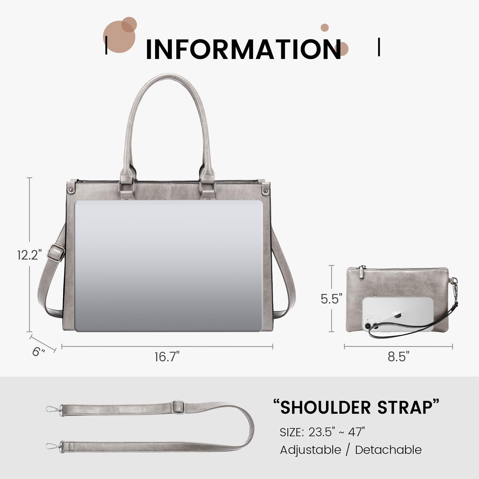 Foto 2 | Bolsa Para Portátil Lovevook Para Mujer, 15.6 Pulgadas, Piel Vintage, Marrón - Venta Internacional.