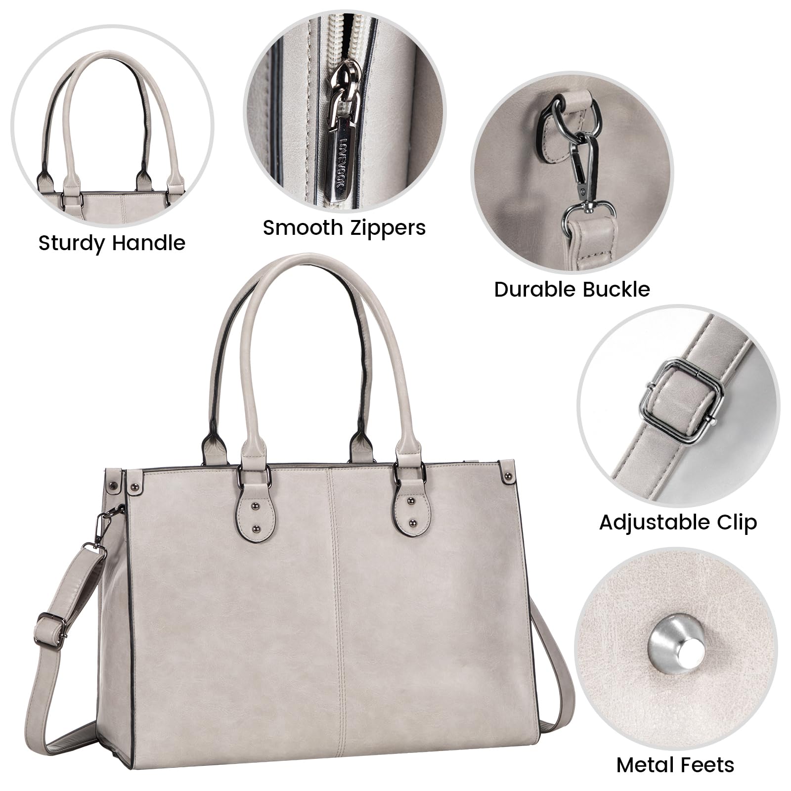 Foto 5 pulgar | Bolsa Para Portátil Lovevook Para Mujer, 15.6 Pulgadas, Piel Vintage, Marrón - Venta Internacional.