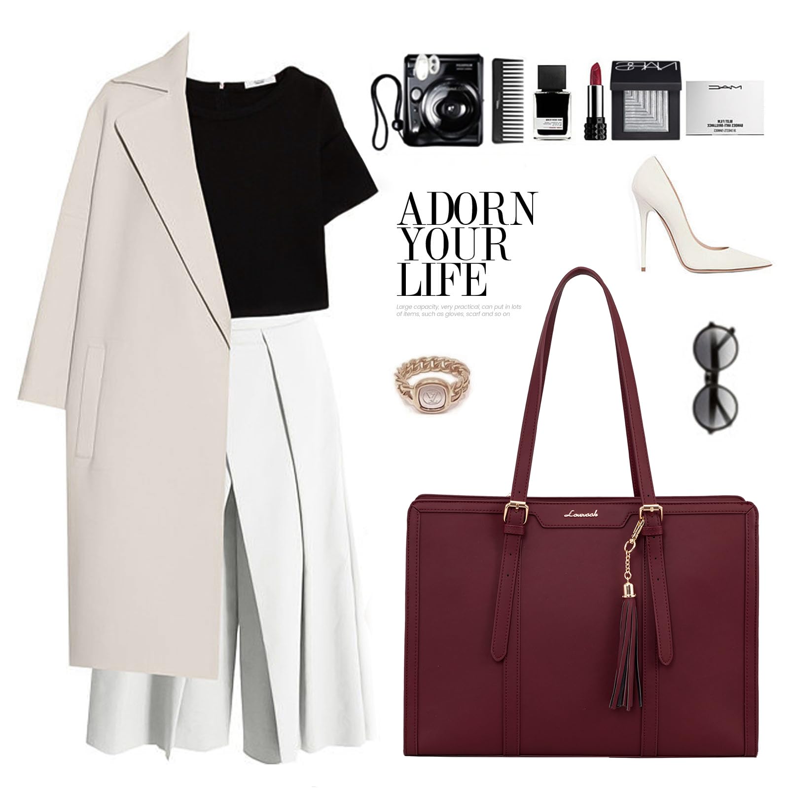 Foto 7 | Bolso Para Portátil Lovevook Para Mujer De 15.6 Pulgadas Con Bolso De Mano - Venta Internacional.