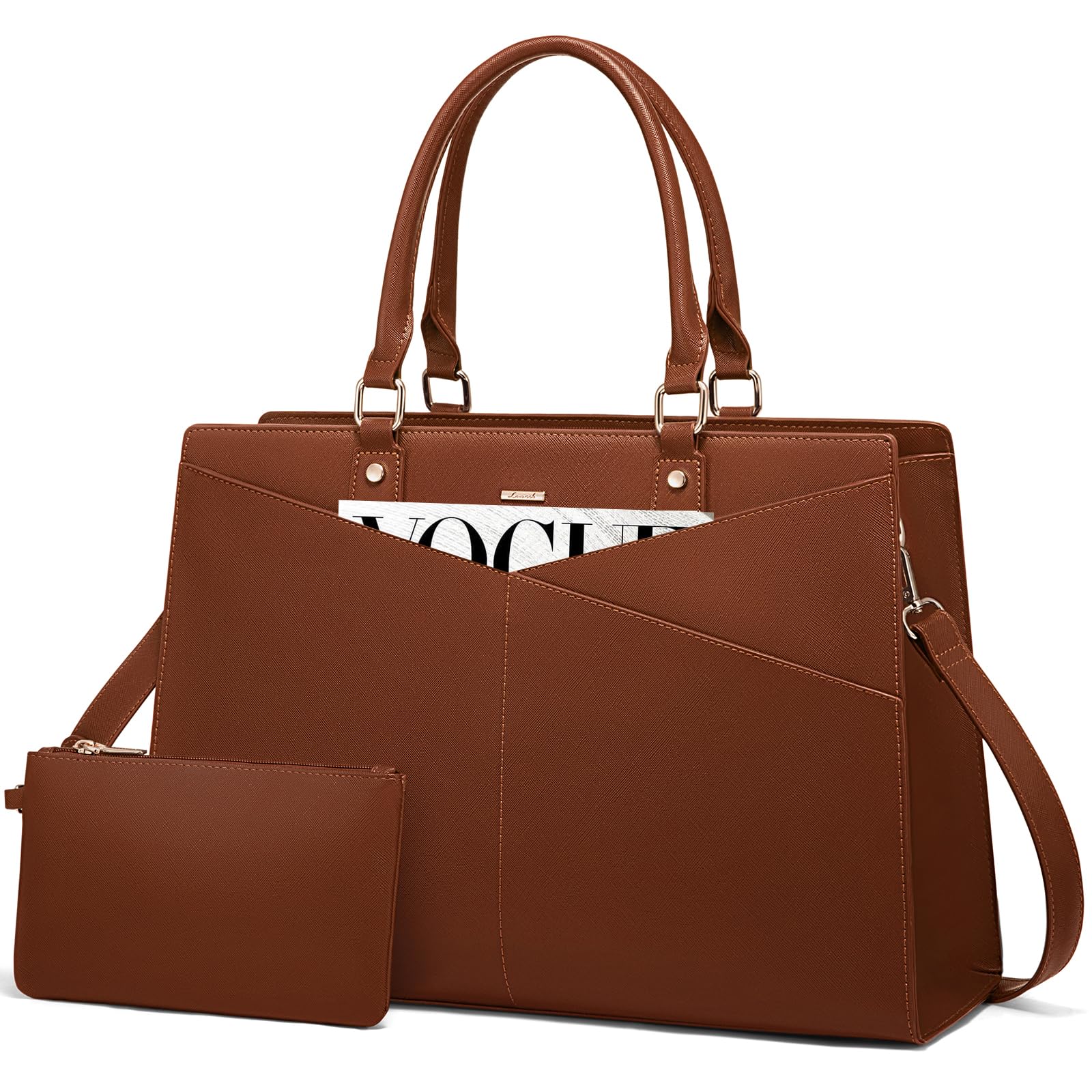 Foto 1 | Bolsa De Mano Para Portátil Lovevook, Piel, Oficina De Negocios, 15.6 Pulgadas, Ceja - Venta Internacional.