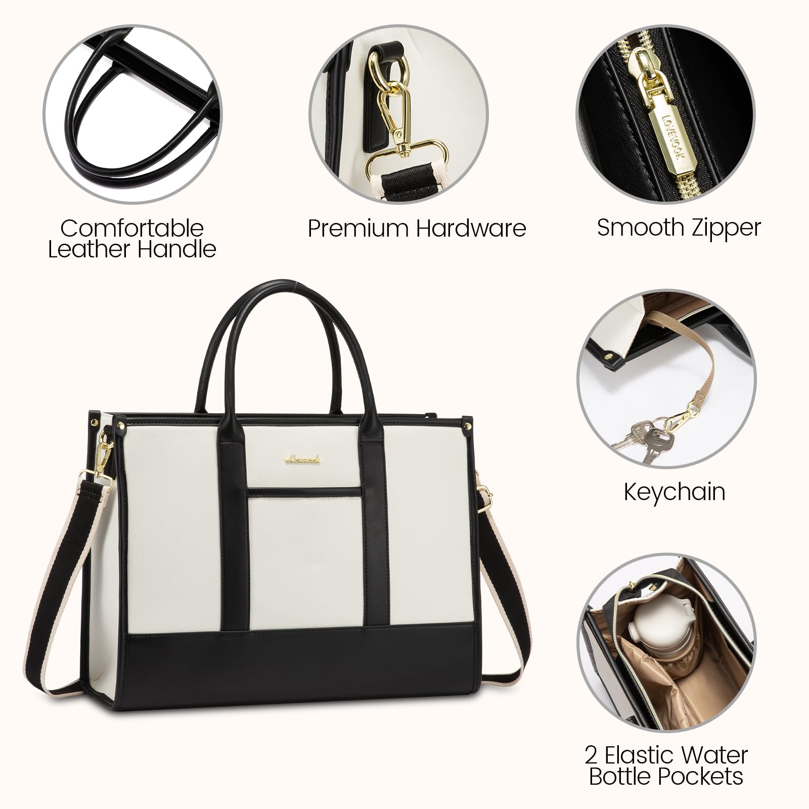 Foto 5 pulgar | Bolsas De Mano Para Ordenador Portátil Lovevook Para Mujer, Bolsa De Trabajo, 15,6 Pulgadas, Grande, - Venta Interna