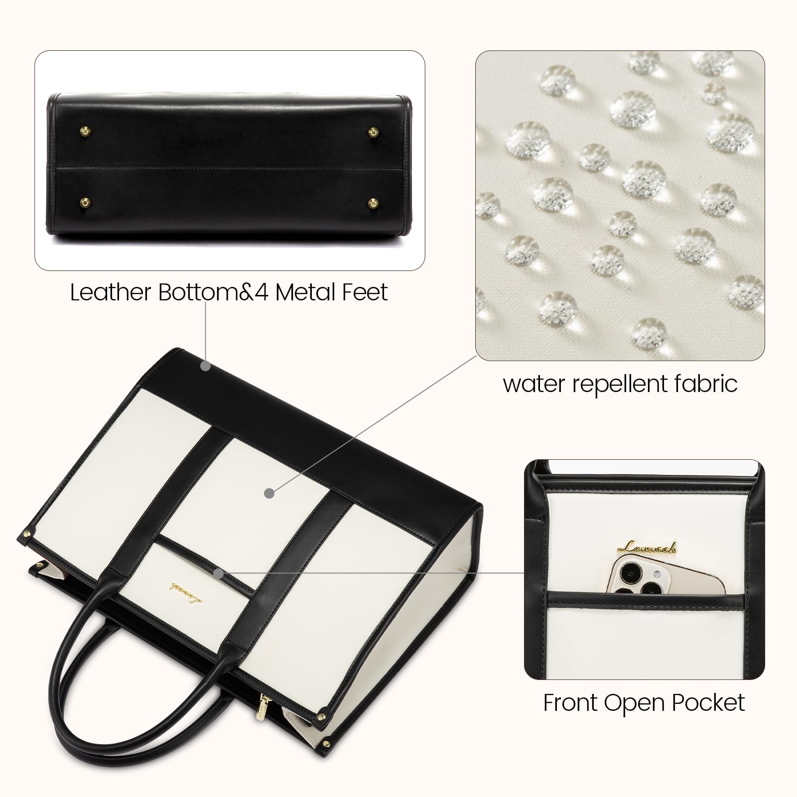 Foto 7 | Bolsas De Mano Para Ordenador Portátil Lovevook Para Mujer, Bolsa De Trabajo, 15,6 Pulgadas, Grande, - Venta Interna