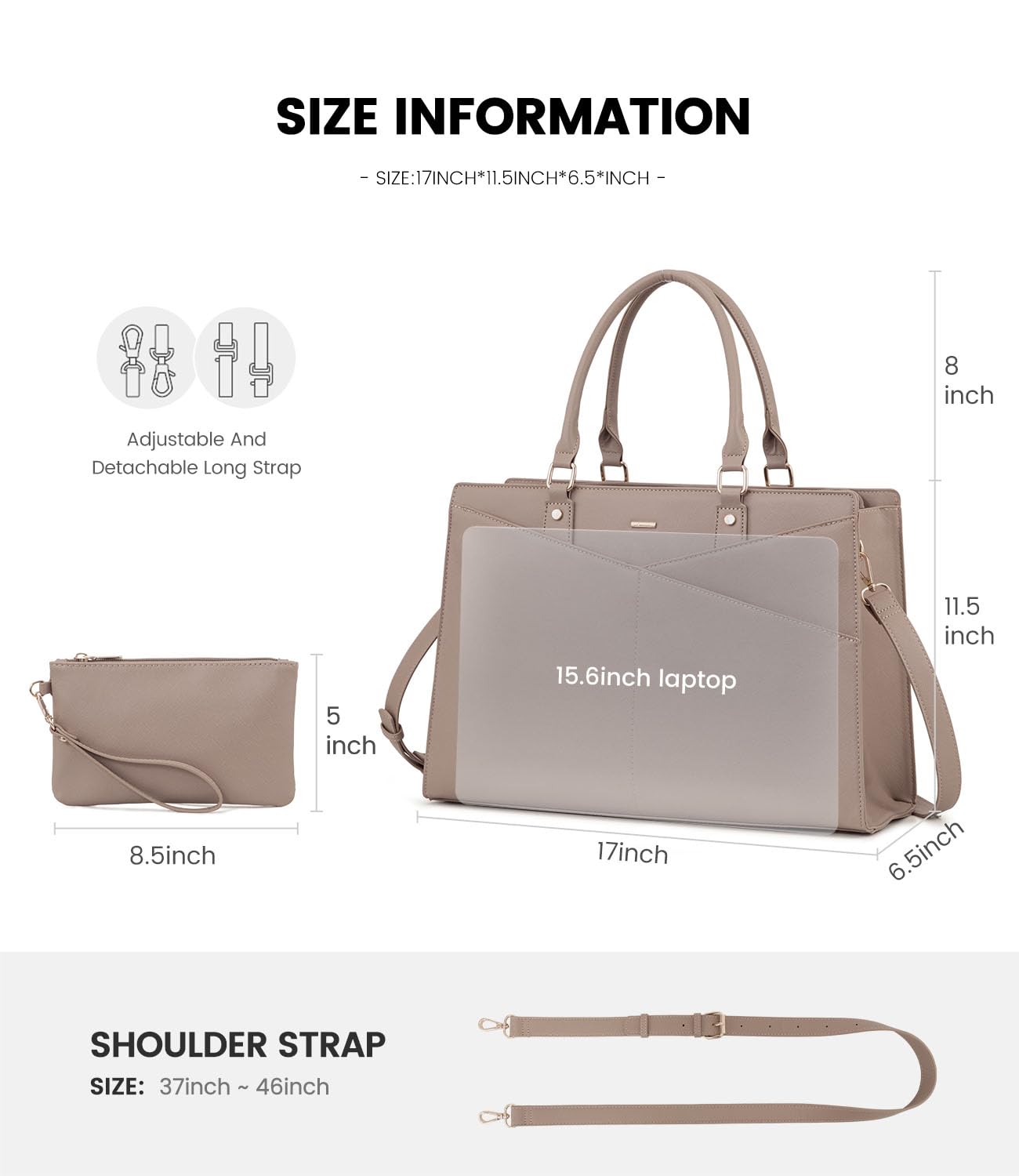 Foto 4 pulgar | Bolsa Lovevook Para Ordenador Portátil Para Mujer, De Piel, Oficina, Oficina, Trabajo, Ordenador, Co - Venta Interna