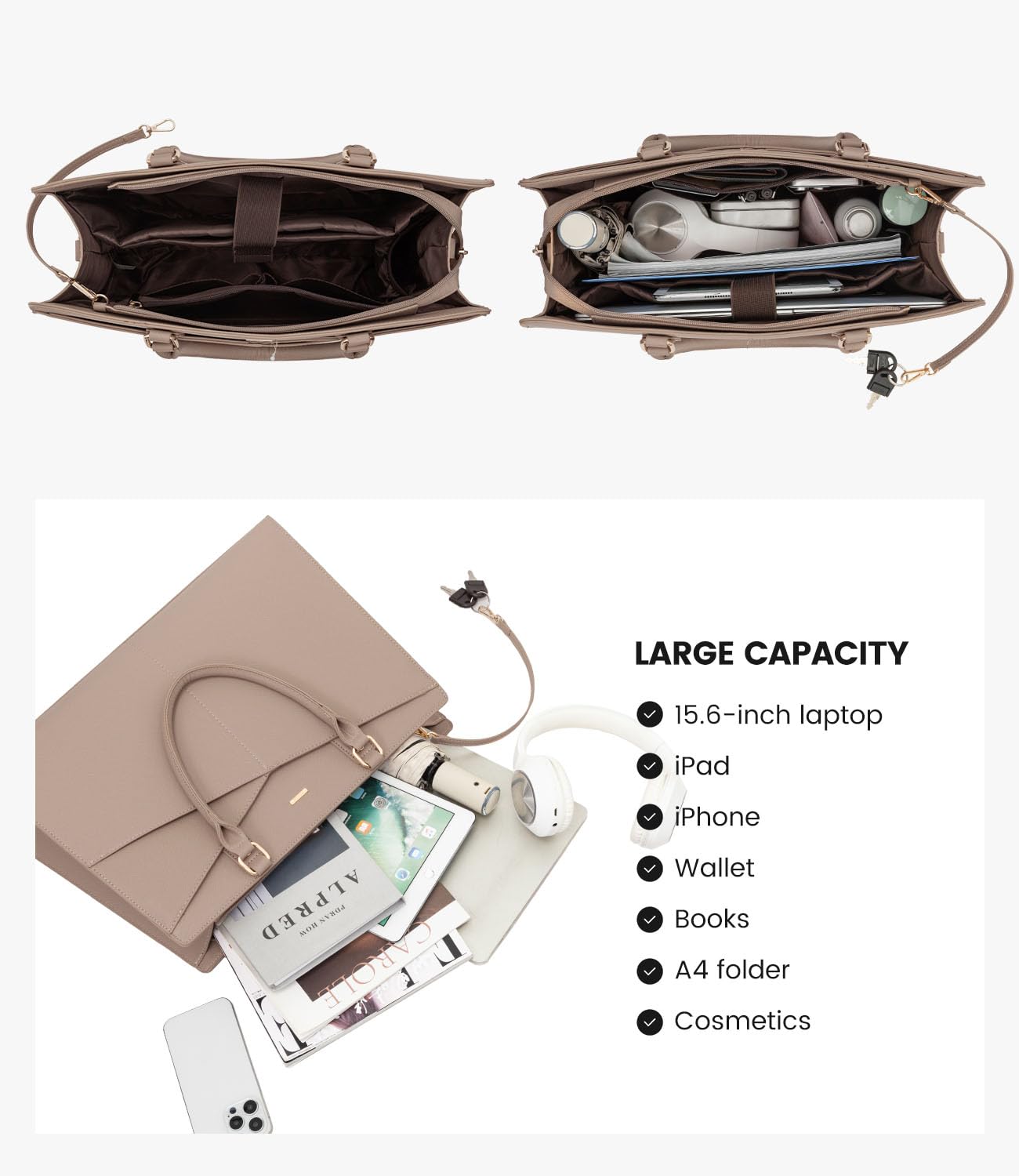 Foto 5 pulgar | Bolsa Lovevook Para Ordenador Portátil Para Mujer, De Piel, Oficina, Oficina, Trabajo, Ordenador, Co - Venta Interna