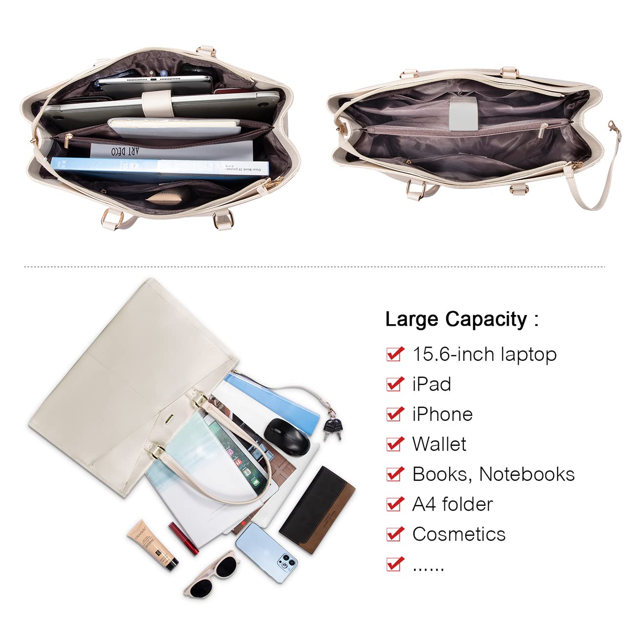 Foto 5 | Bolsa Para Ordenador Portátil Lovevook Para Mujer De 15,6 Pulgadas, Impermeable, De Piel, Ordenador, - Venta Interna