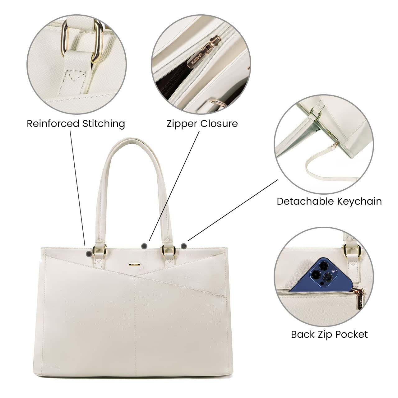 Foto 7 pulgar | Bolsa Para Ordenador Portátil Lovevook Para Mujer De 15,6 Pulgadas, Impermeable, De Piel, Ordenador, - Venta Interna