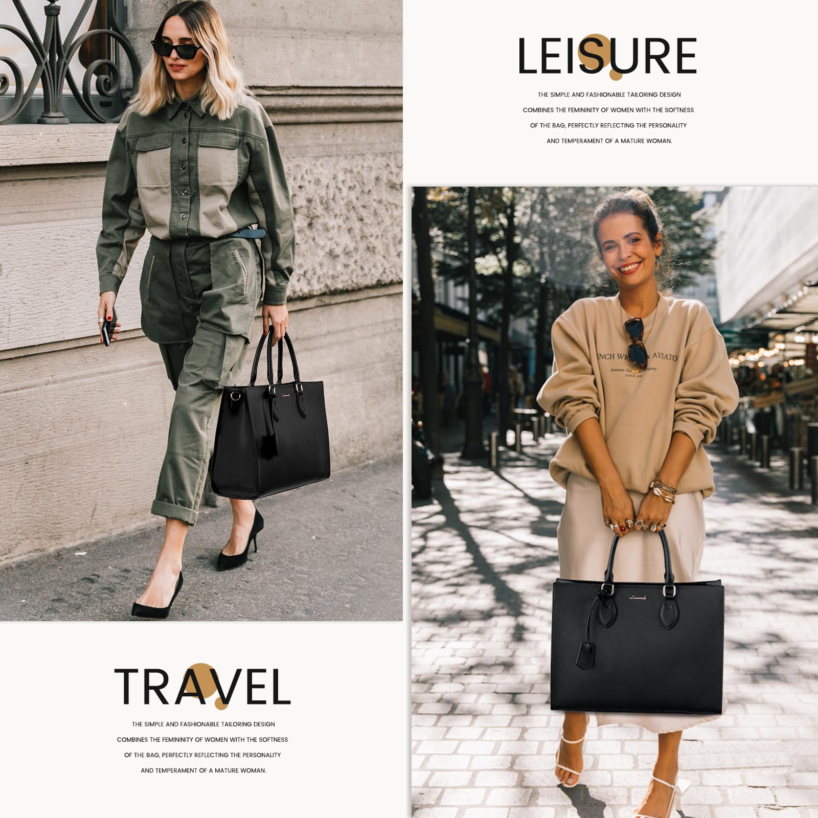 Foto 6 | Bolsa Para Portátil Lovevook Para Mujer De 15.6 Pulgadas, Piel Impermeable - Venta Internacional.