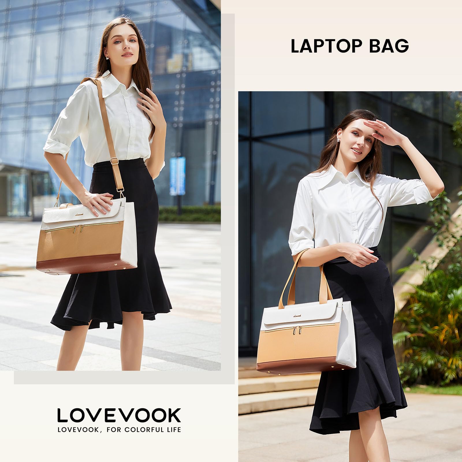 Foto 2 | Bolsa De Mano Para Portátil Lovevook Para Mujer De 15.6 Pulgadas A Prueba De Agua - Venta Internacional.