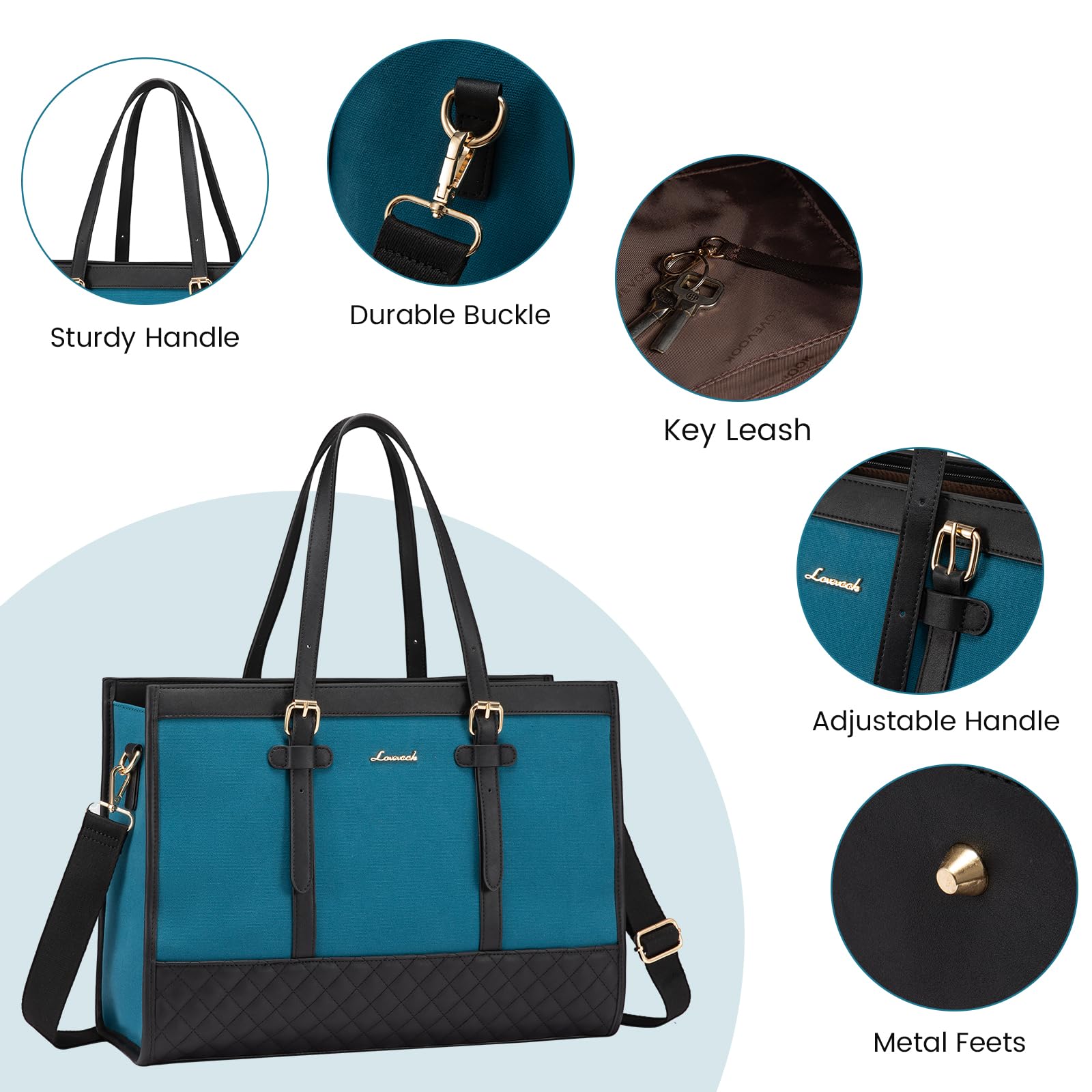 Foto 6 pulgar | Bolsa De Lona Para Portátil Lovevook Para Mujer De 15.6 Pulgadas Con Bolso De Mano - Venta Internacional.