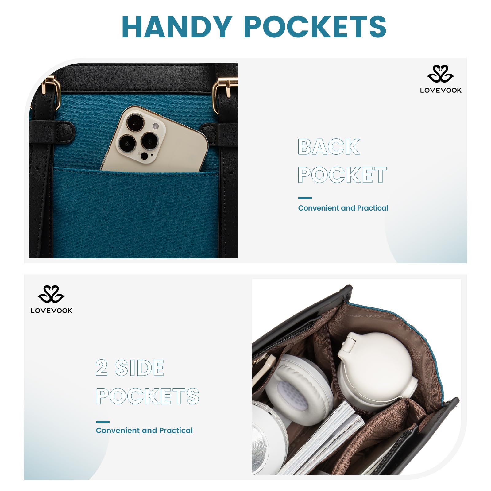 Foto 7 pulgar | Bolsa De Lona Para Portátil Lovevook Para Mujer De 15.6 Pulgadas Con Bolso De Mano - Venta Internacional.
