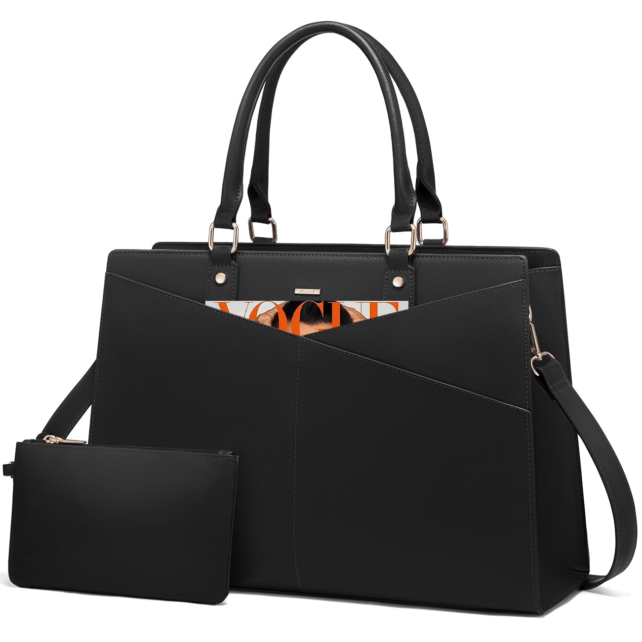 Foto 1 | Bolso De Mano Para Portátil Lovevook Leather Business 15.6 Pulgadas Negro Para Mujer - Venta Internacional.