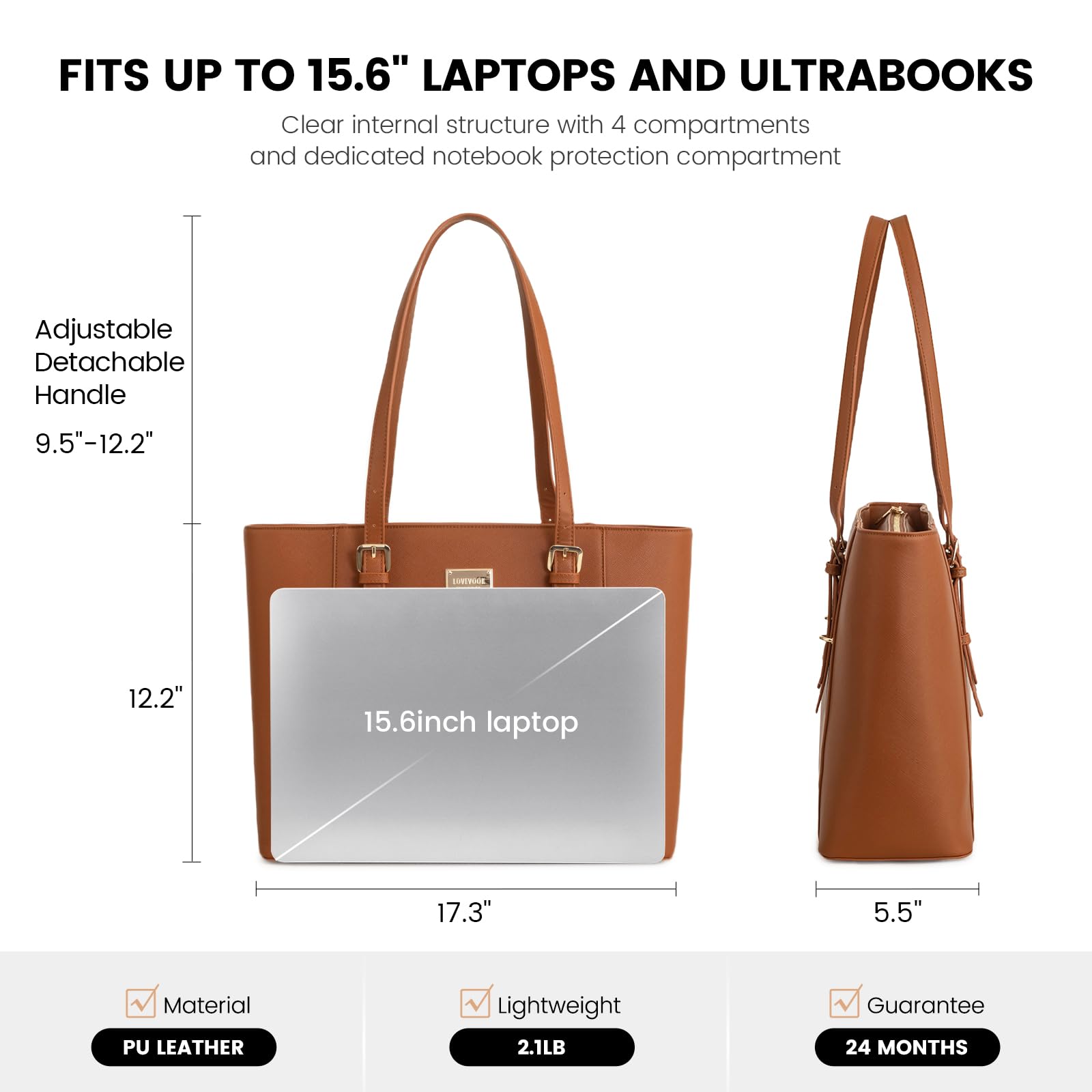 Foto 4 pulgar | Bolsa Para Portátil Lovevook Para Mujer, Maletín De Oficina Grande De 15.6 Pulgadas - Venta Internacional.