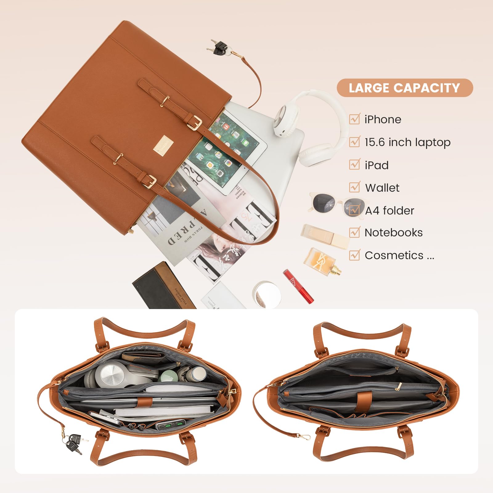 Foto 5 pulgar | Bolsa Para Portátil Lovevook Para Mujer, Maletín De Oficina Grande De 15.6 Pulgadas - Venta Internacional.