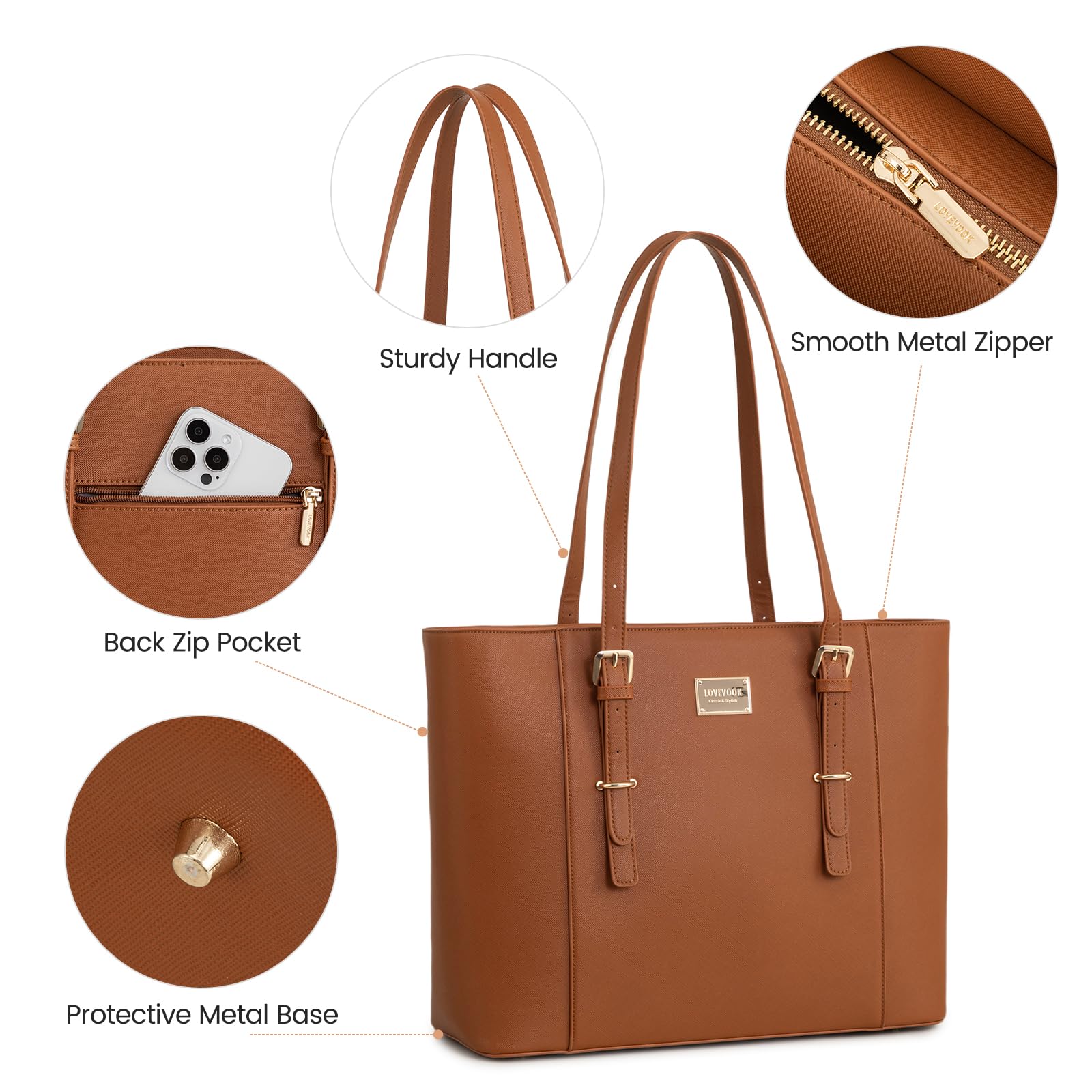 Foto 6 pulgar | Bolsa Para Portátil Lovevook Para Mujer, Maletín De Oficina Grande De 15.6 Pulgadas - Venta Internacional.