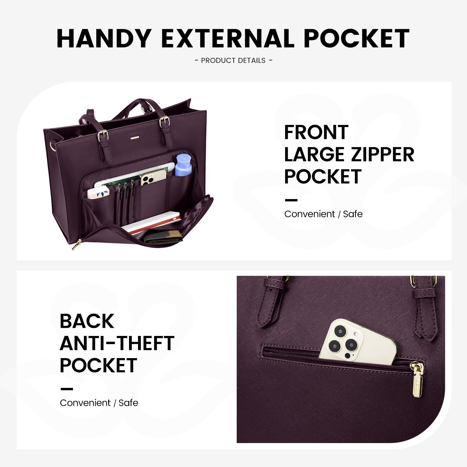 Foto 4 pulgar | Bolsa De Trabajo Impermeable Lovevook Para Portátil De 15.6 Pulgadas Para Mujer - Venta Internacional.