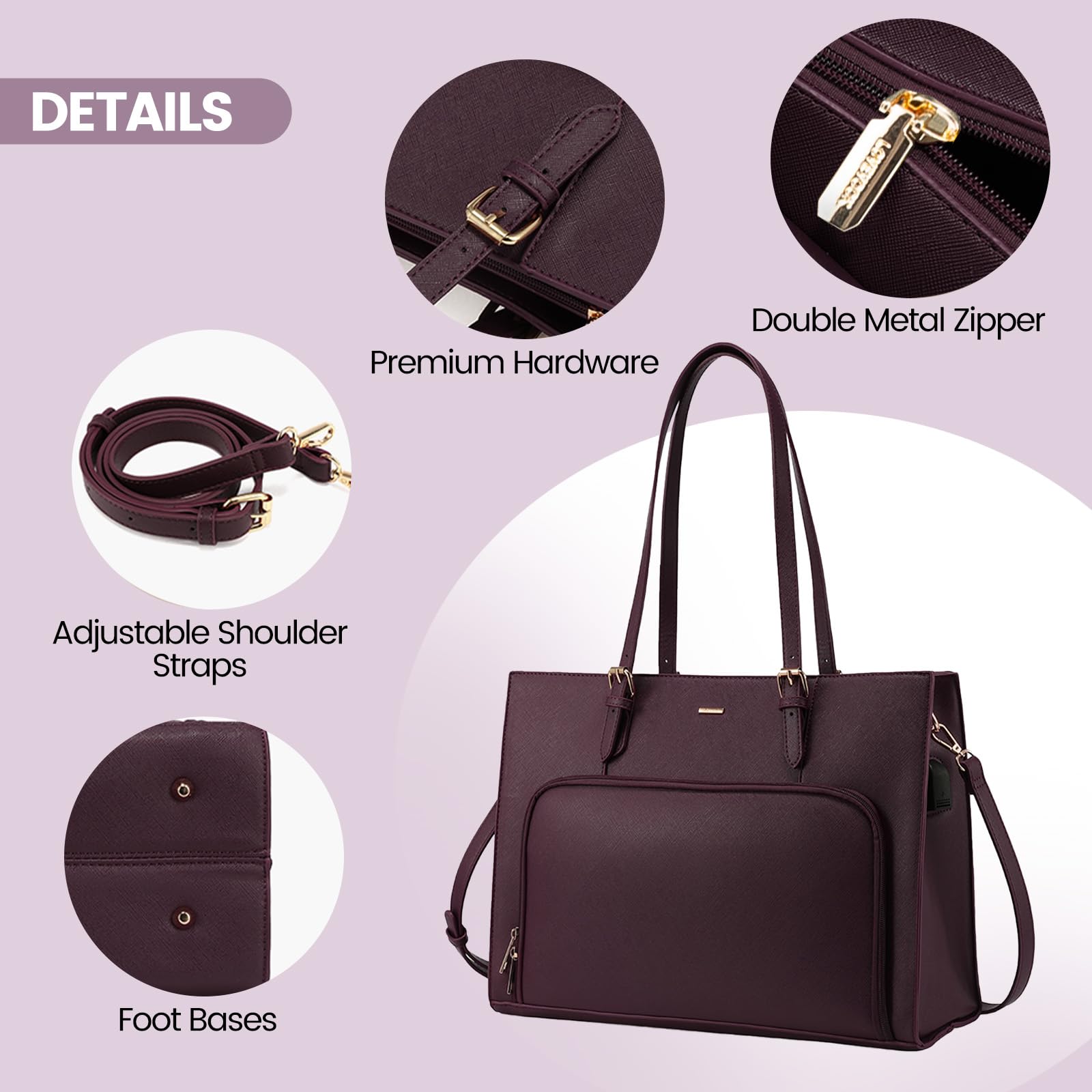 Foto 7 pulgar | Bolsa De Trabajo Impermeable Lovevook Para Portátil De 15.6 Pulgadas Para Mujer - Venta Internacional.