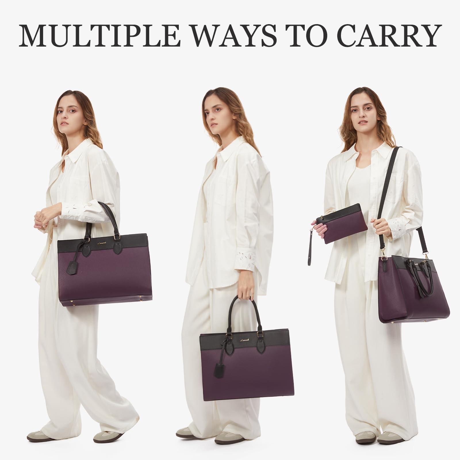 Foto 6 | Funda Para Portátil Lovevook Para Mujer, 15.6 Pulgadas, Piel Impermeable, Color Morado - Venta Internacional.