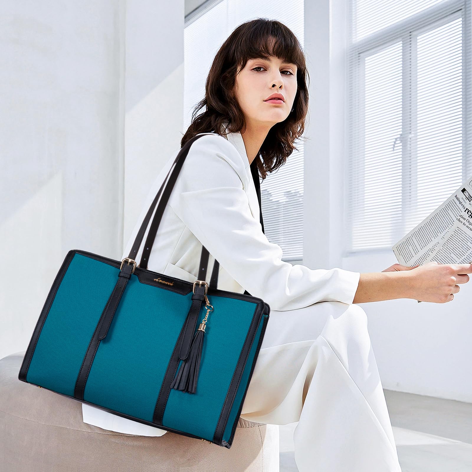 Foto 2 | Bolsa Para Portátil Lovevook De Lona Ligera De 15.6 Pulgadas Para Mujer - Venta Internacional.