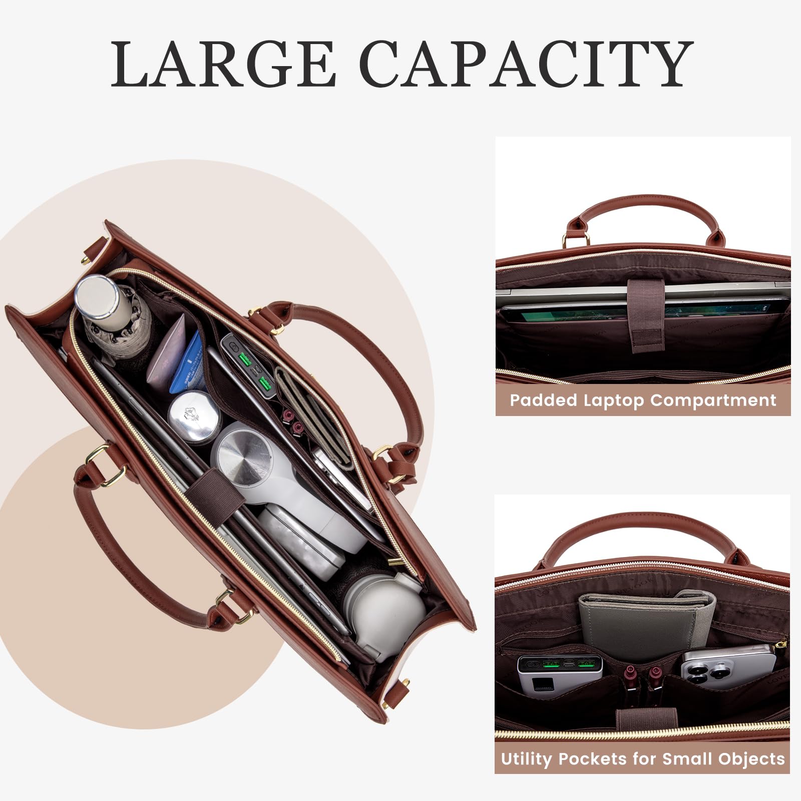 Foto 4 | Bolsa De Mano Para Portátil Lovevook Para Mujer De 15.6 Pulgadas A Prueba De Agua - Venta Internacional.