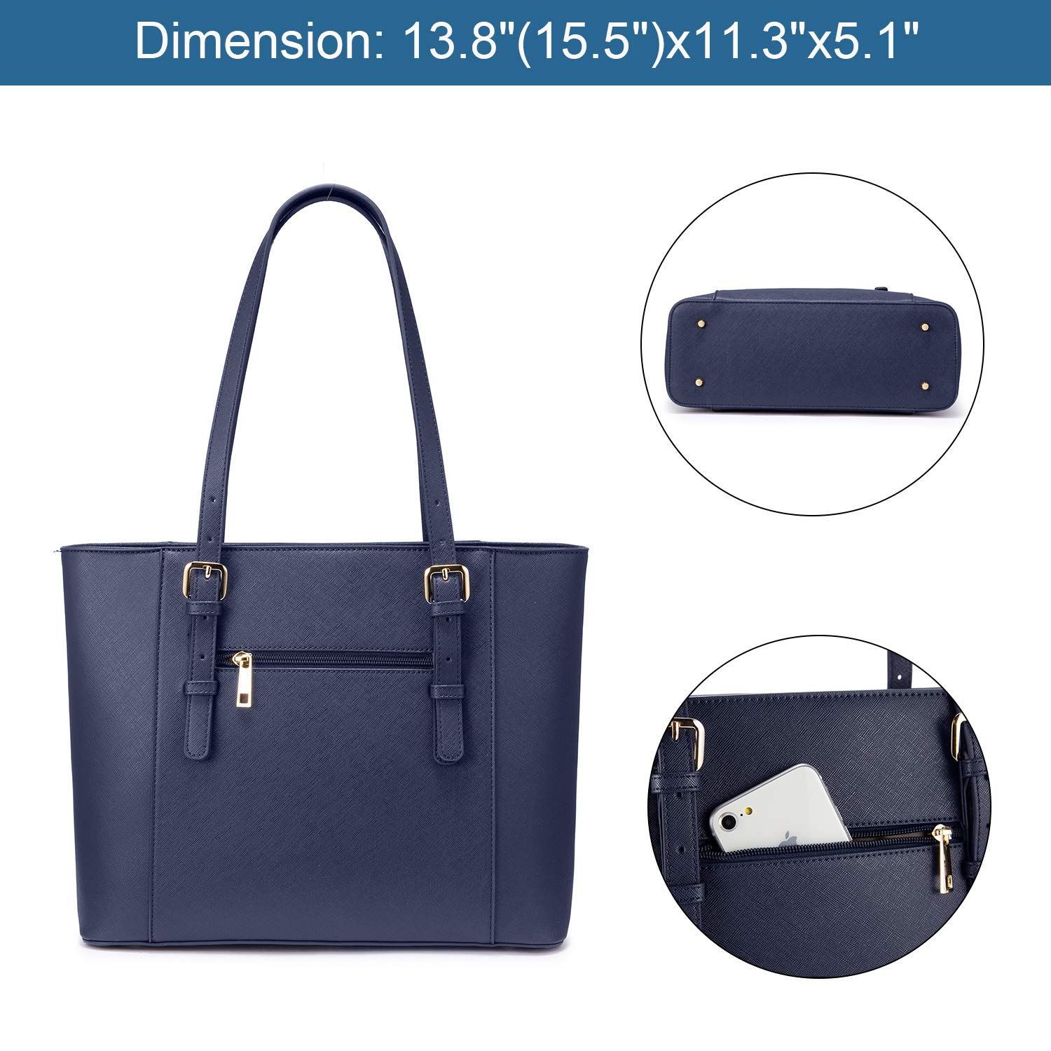 Foto 4 pulgar | Bolsa De Mano Para Portátil Lovevook Professional Para Mujer, Color Azul Marino - Venta Internacional.