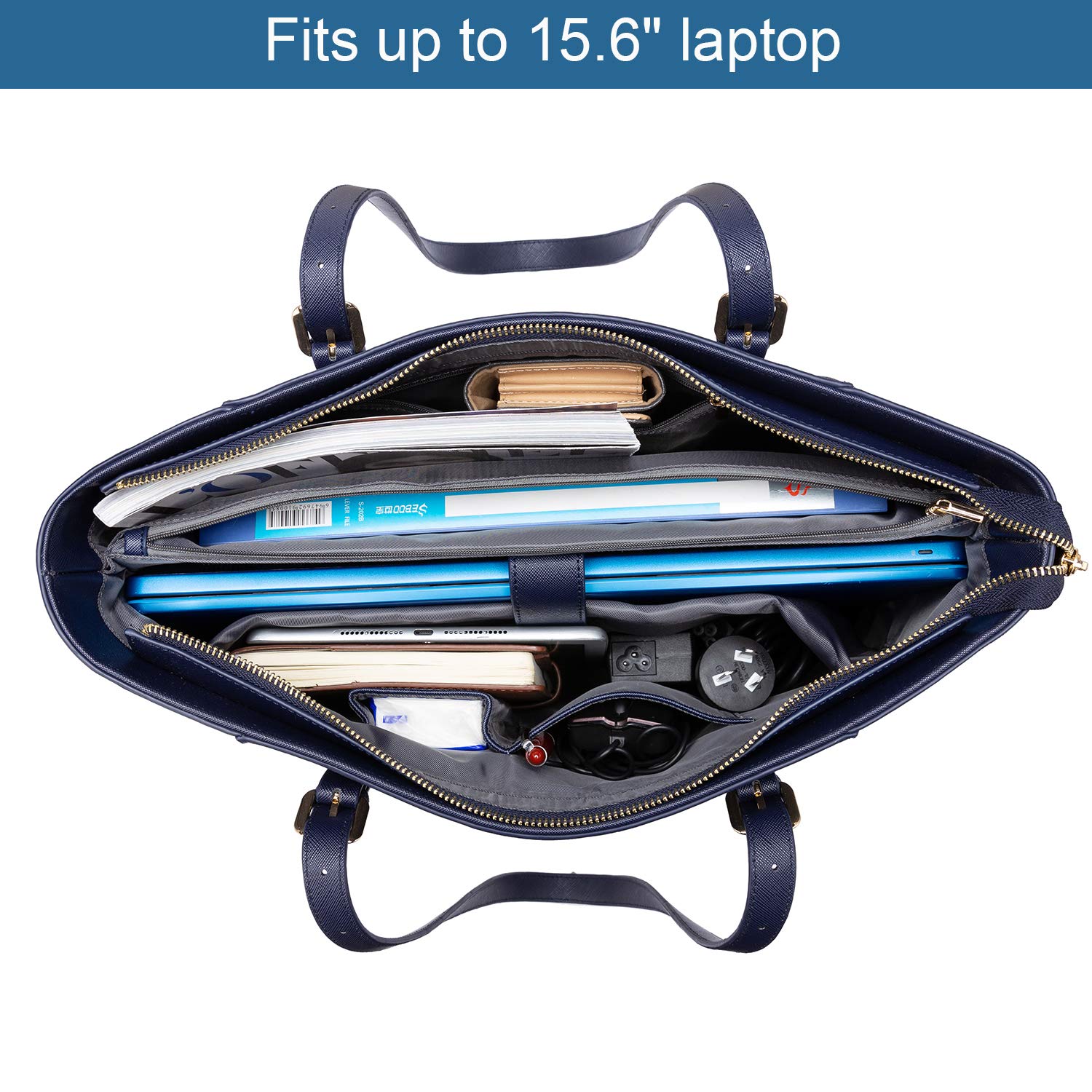 Foto 5 pulgar | Bolsa De Mano Para Portátil Lovevook Professional Para Mujer, Color Azul Marino - Venta Internacional.