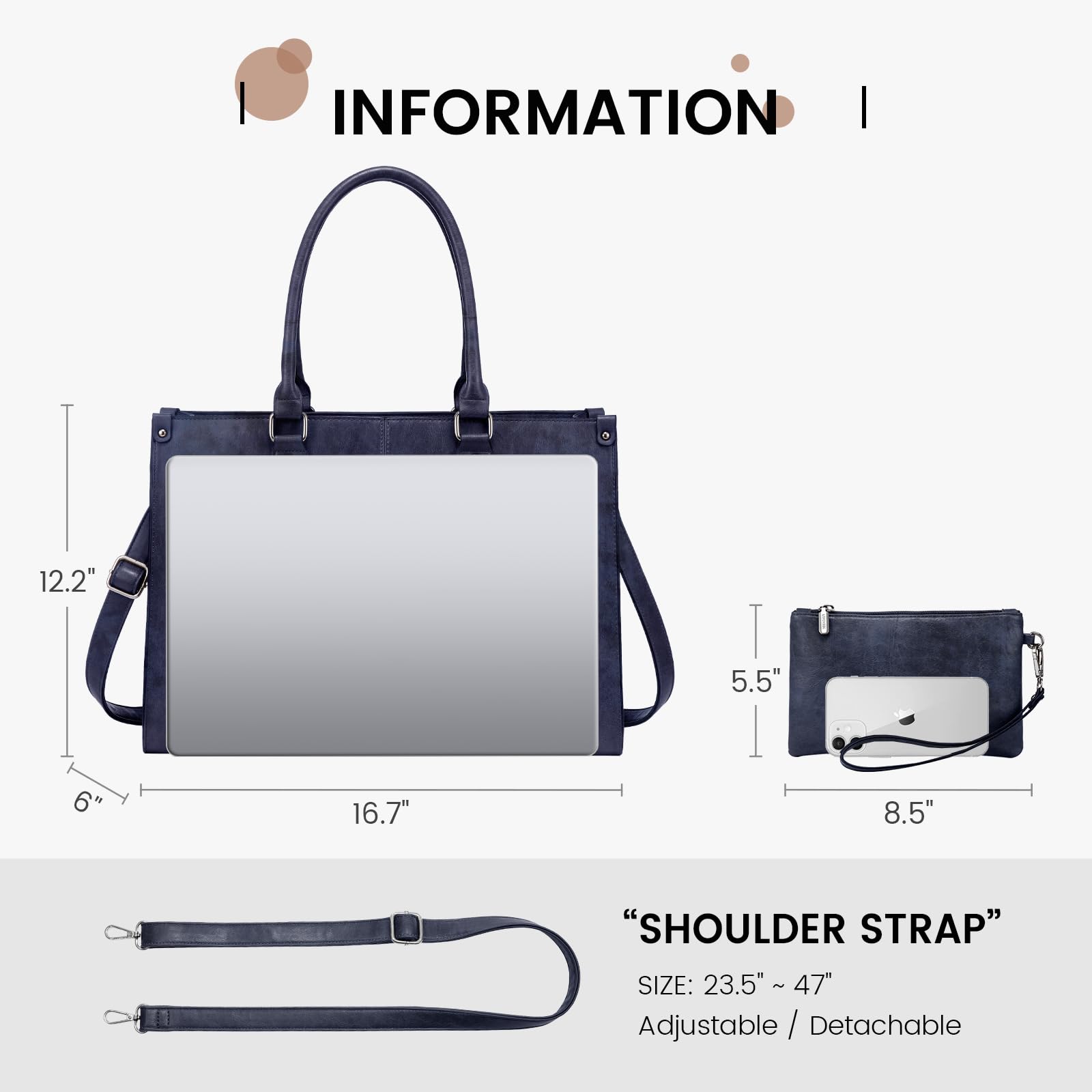 Foto 3 pulgar | Bolsa Para Portátil Lovevook Para Mujer, Bolso De Mano Para Portátil De 15,6 Pulgadas, Bolsas De Tra - Venta Intern