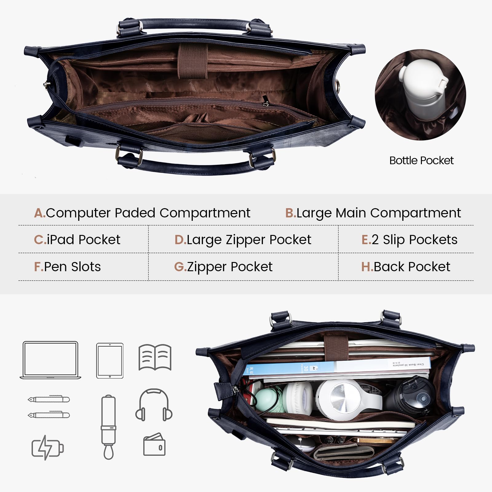 Foto 4 pulgar | Bolsa Para Portátil Lovevook Para Mujer, Bolso De Mano Para Portátil De 15,6 Pulgadas, Bolsas De Tra - Venta Intern