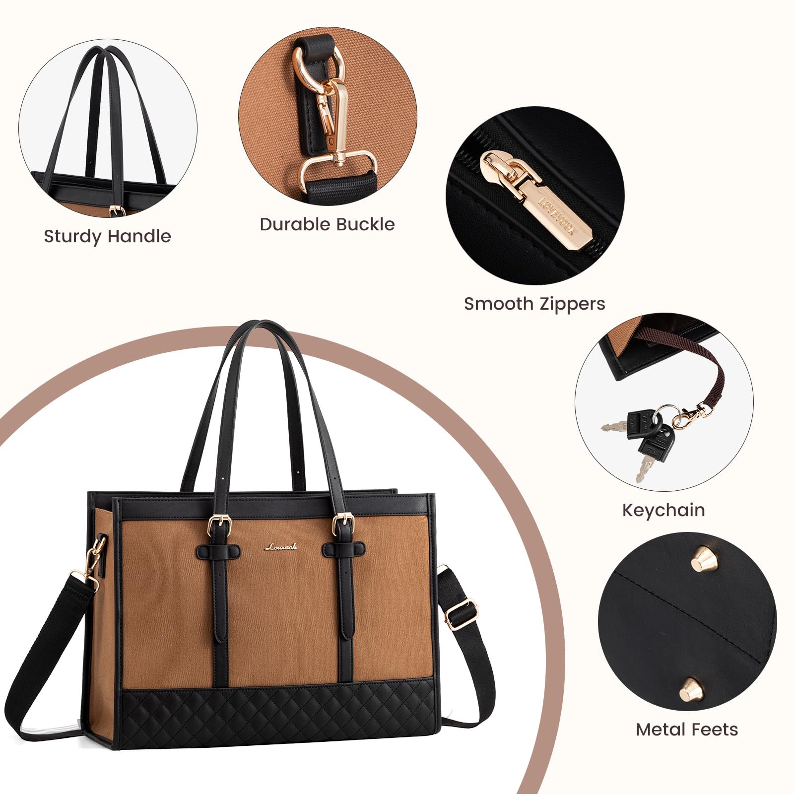 Foto 6 pulgar | Bolsa De Lona Para Portátil Lovevook Para Mujer De 15.6 Pulgadas Con Embrague - Venta Internacional.