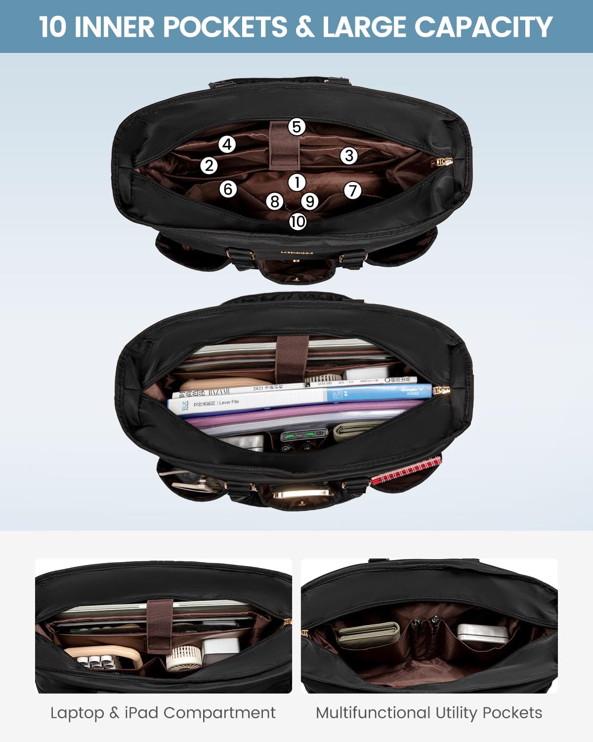 Foto 3 pulgar | Bolsa De Mano Lovevook Para Portátil De 17 Pulgadas Para Mujeres Y Trabajo, Bolsa De Mano Para Profe - Venta Interna
