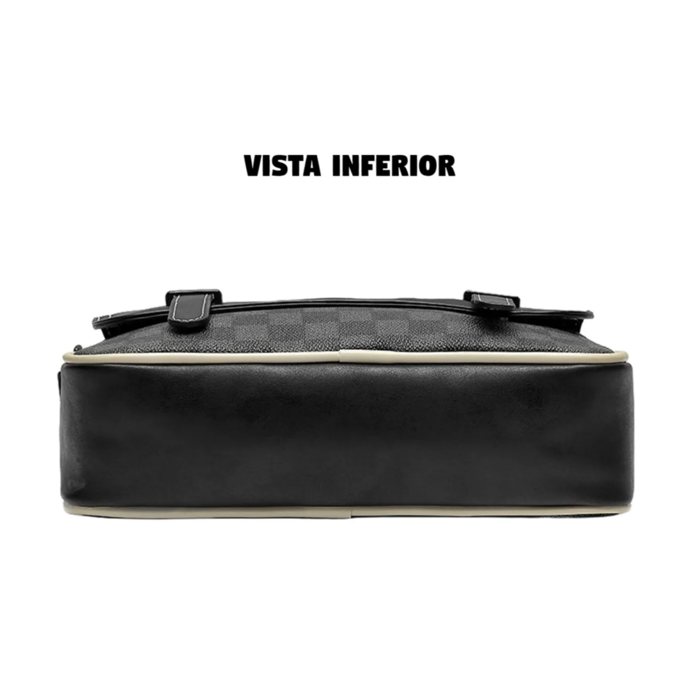 Foto 4 | Bolso De Hombro A Cuadros Informal De Negocios Belug, Negro