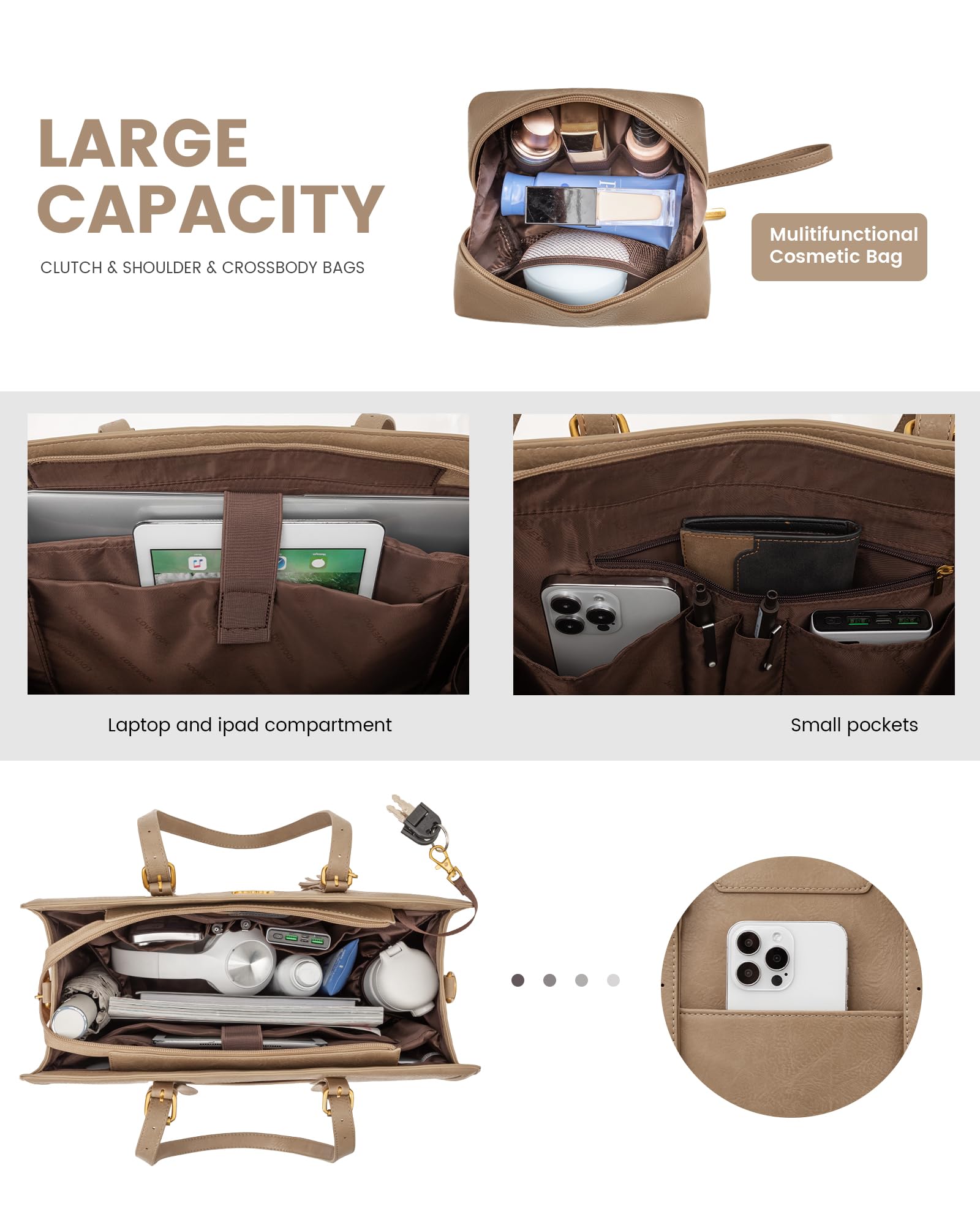 Foto 2 | Bolsa de Hombro Lovevook con Cosmetiquera-Venta Internacional