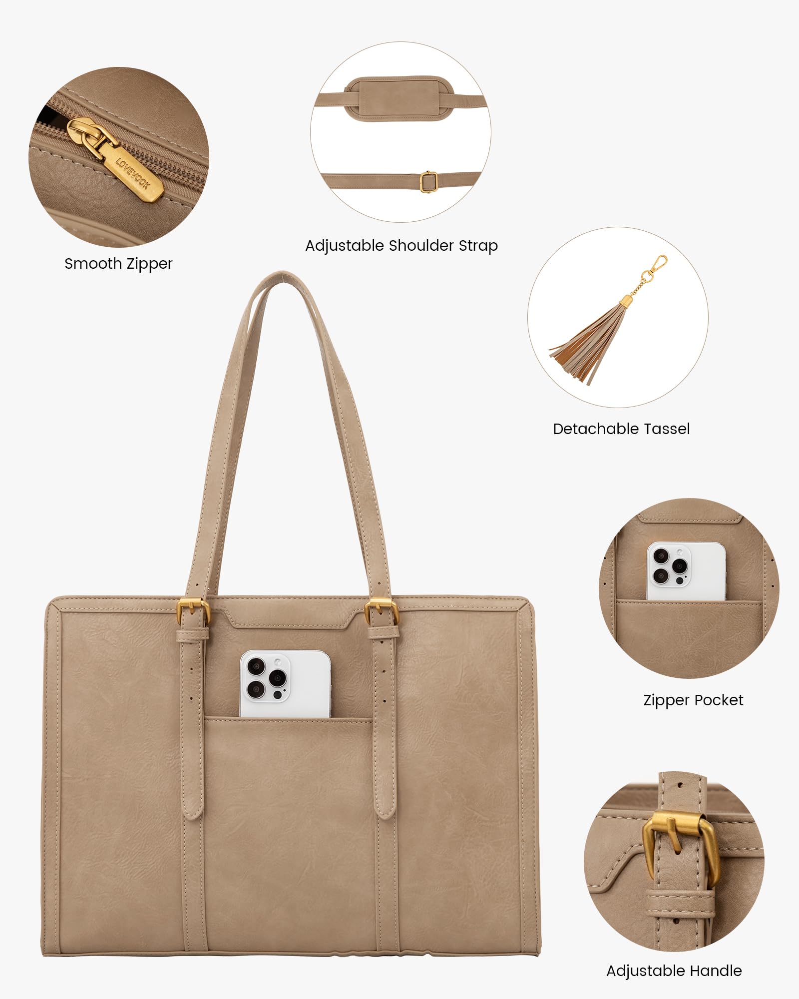 Foto 5 pulgar | Bolsa de Hombro Lovevook con Cosmetiquera-Venta Internacional