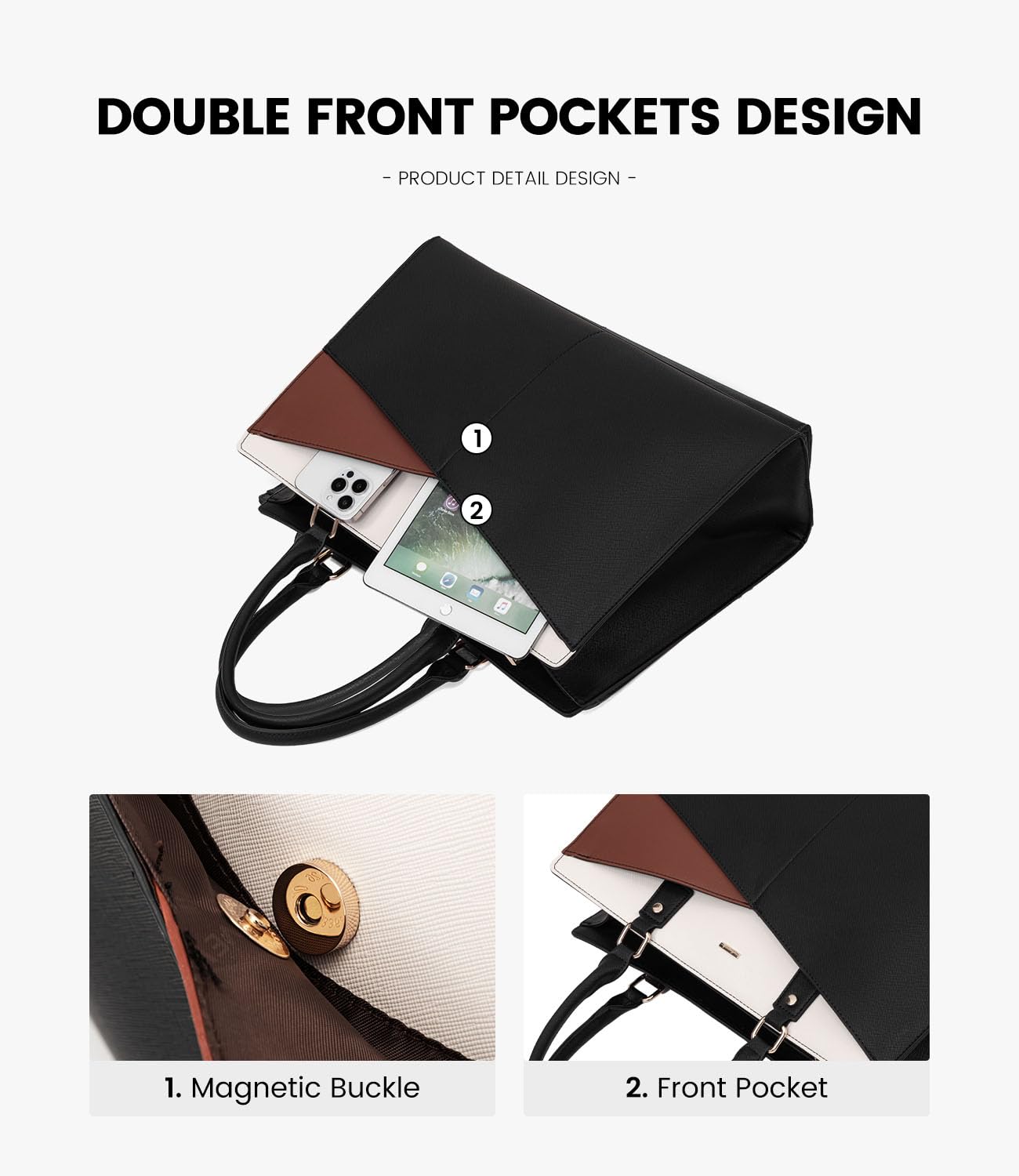 Foto 3 pulgar | Bolso De Mano Para Ordenador Portátil Lovevook De Piel Y Oficina De Negocios Para Mujer - Venta Internacional.