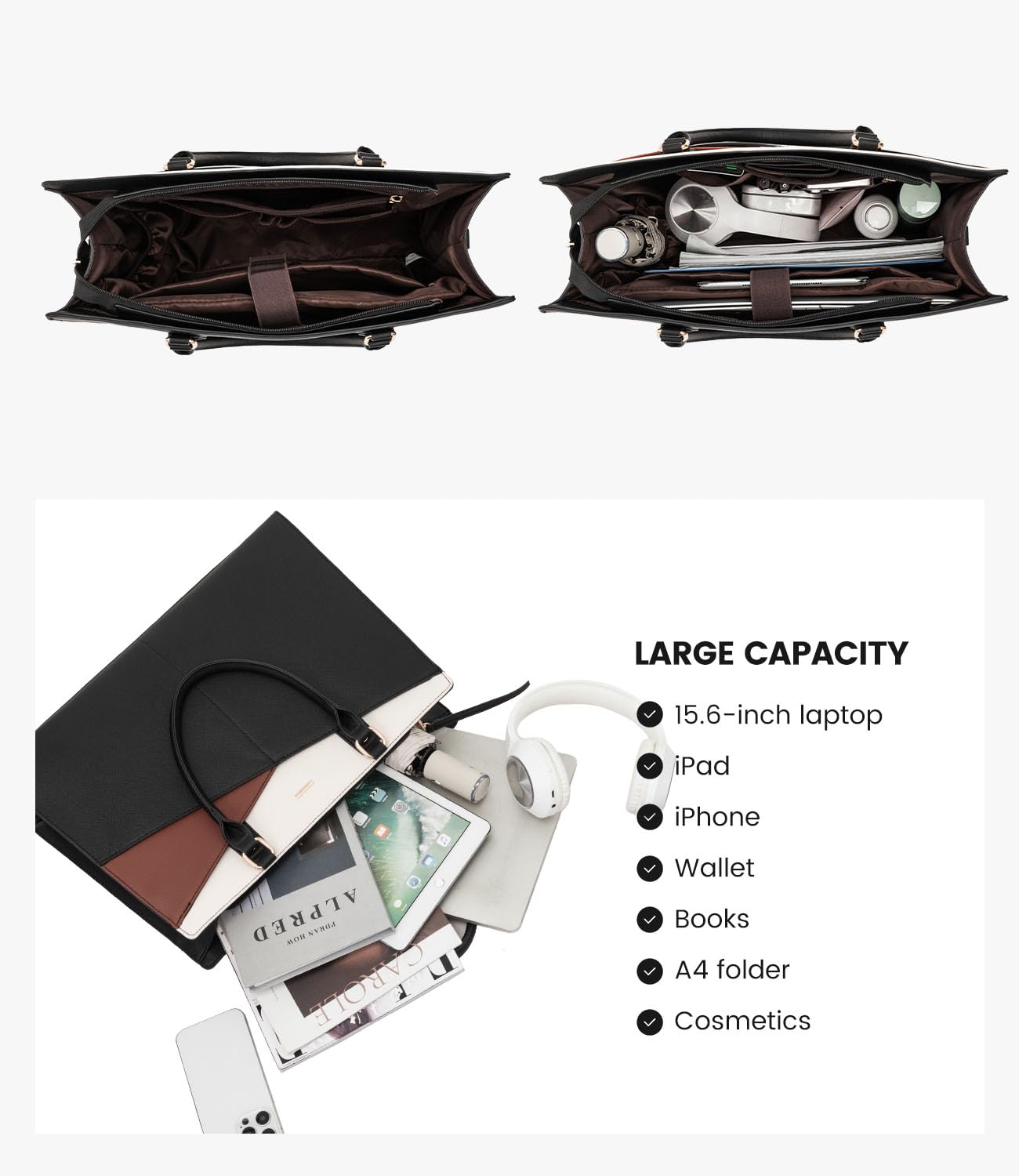 Foto 6 pulgar | Bolso De Mano Para Ordenador Portátil Lovevook De Piel Y Oficina De Negocios Para Mujer - Venta Internacional.