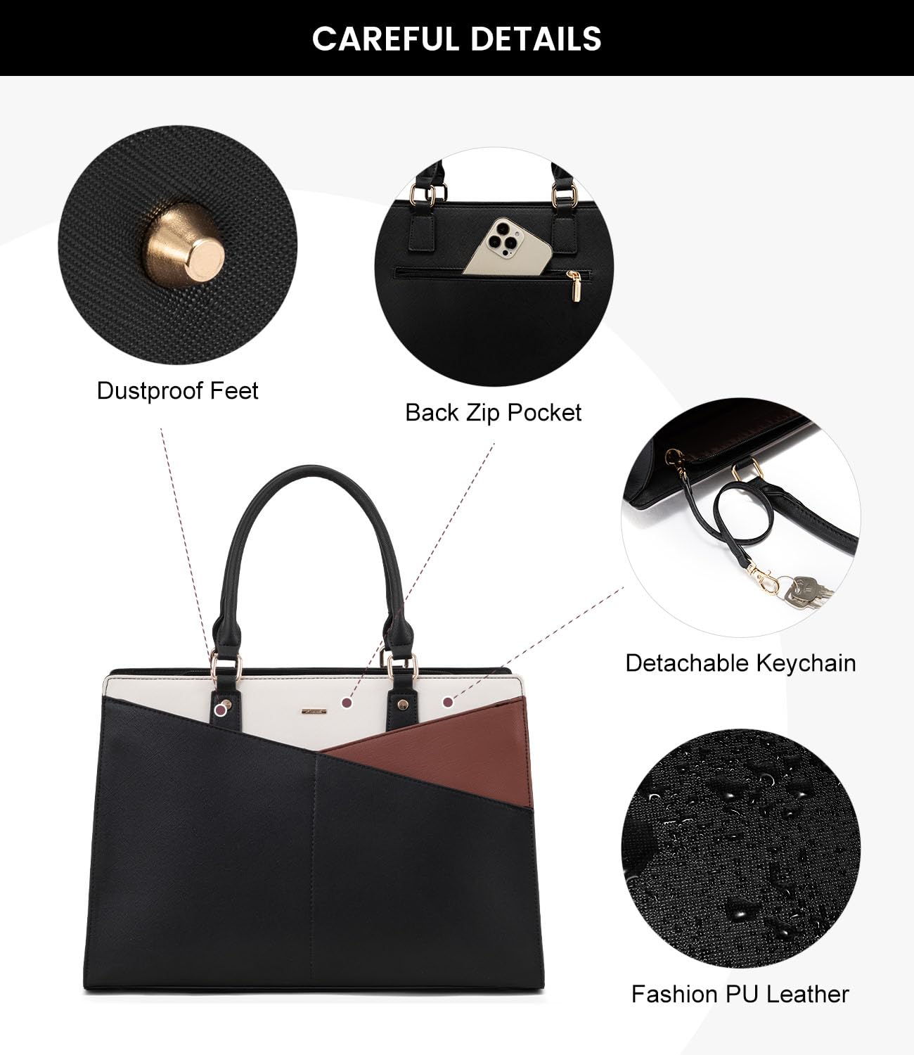 Foto 7 pulgar | Bolso De Mano Para Ordenador Portátil Lovevook De Piel Y Oficina De Negocios Para Mujer - Venta Internacional.