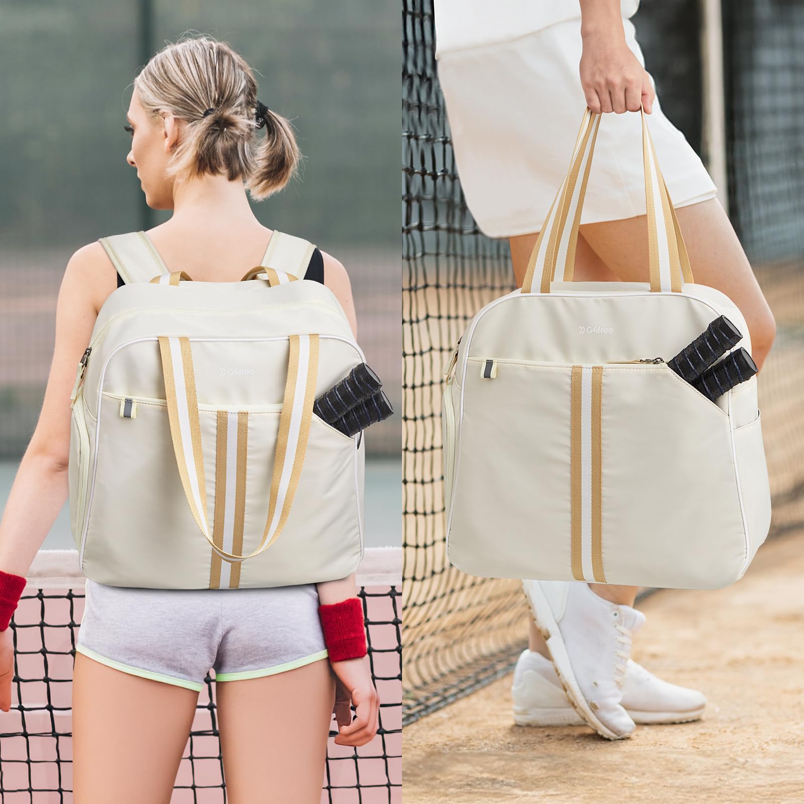 Foto 3 pulgar | Mochila Pickleball Bag G4free, Impermeable, Color Marfil - Venta Internacional.
