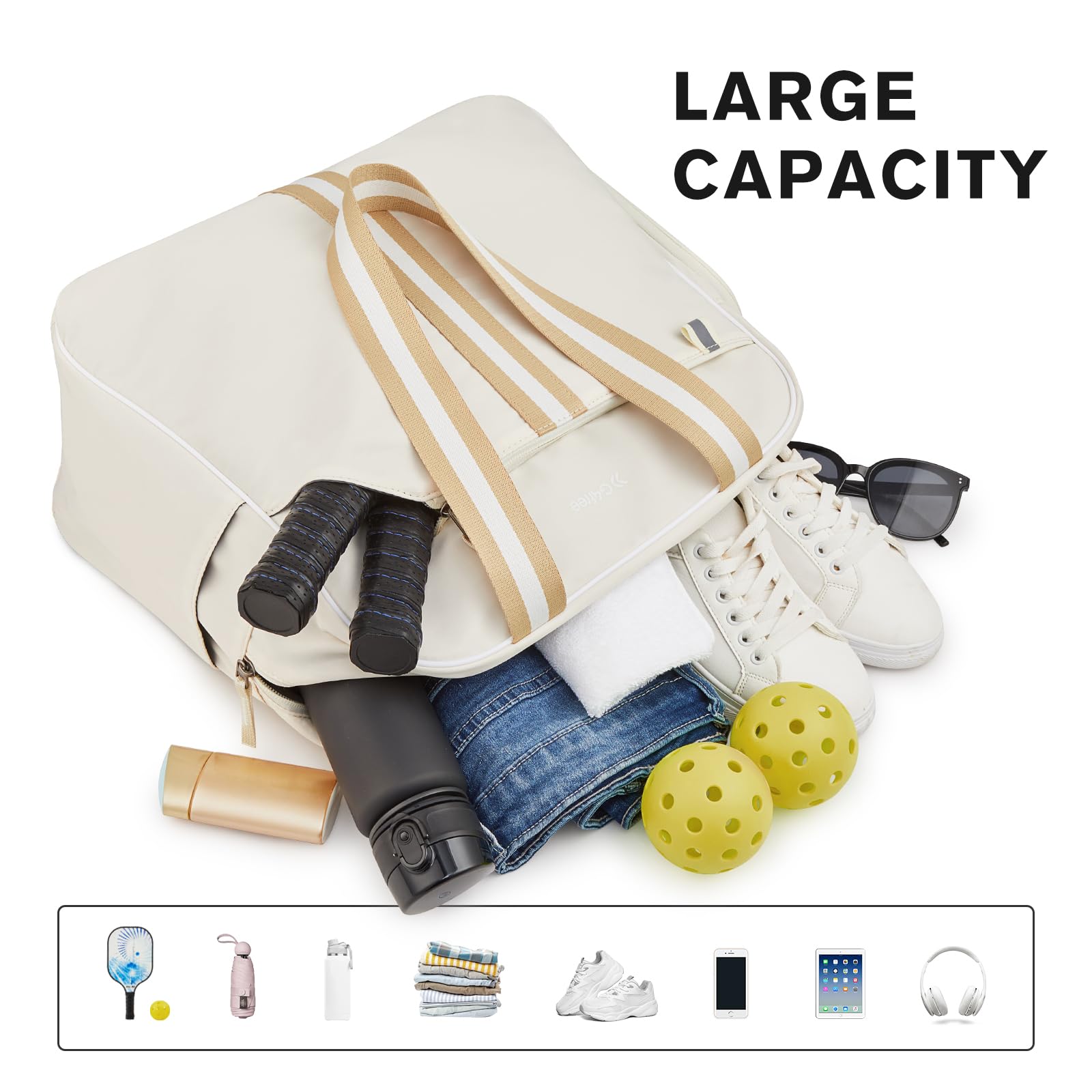 Foto 8 pulgar | Mochila Pickleball Bag G4free, Impermeable, Color Marfil - Venta Internacional.