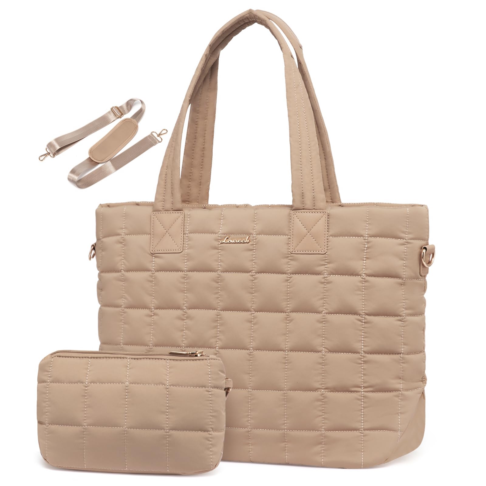 Foto 2 pulgar | Bolso De Mano Lovevook Puffer Para Portátil De 15.6 Pulgadas Para Mujer, Color Marrón - Venta Internacional.