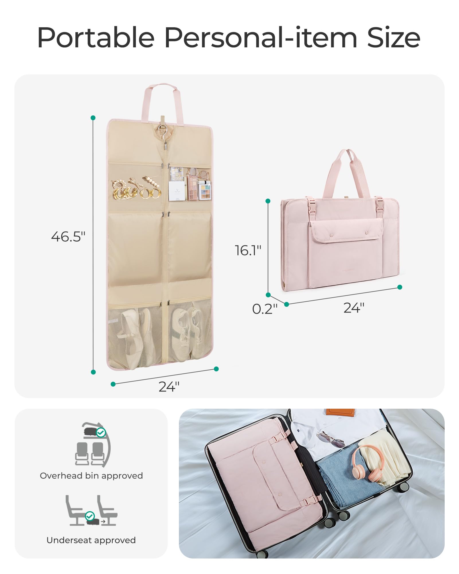 Foto 7 pulgar | Bolsa De Ropa Bagsmart Convertible Weekender Para Viajes - Venta Internacional.