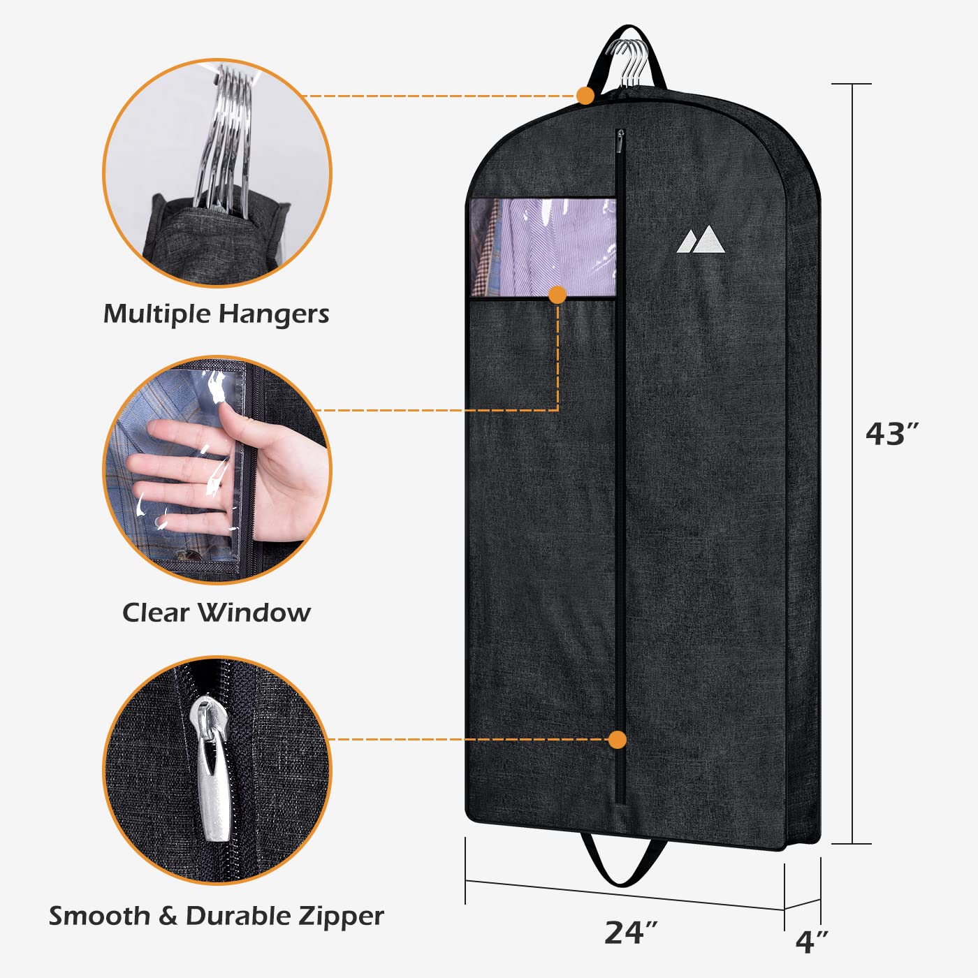 Foto 6 | Bolsa Para Ropa Misslo, Tela Oxford Impermeable De 43 Pulgadas, Negra - Venta Internacional.