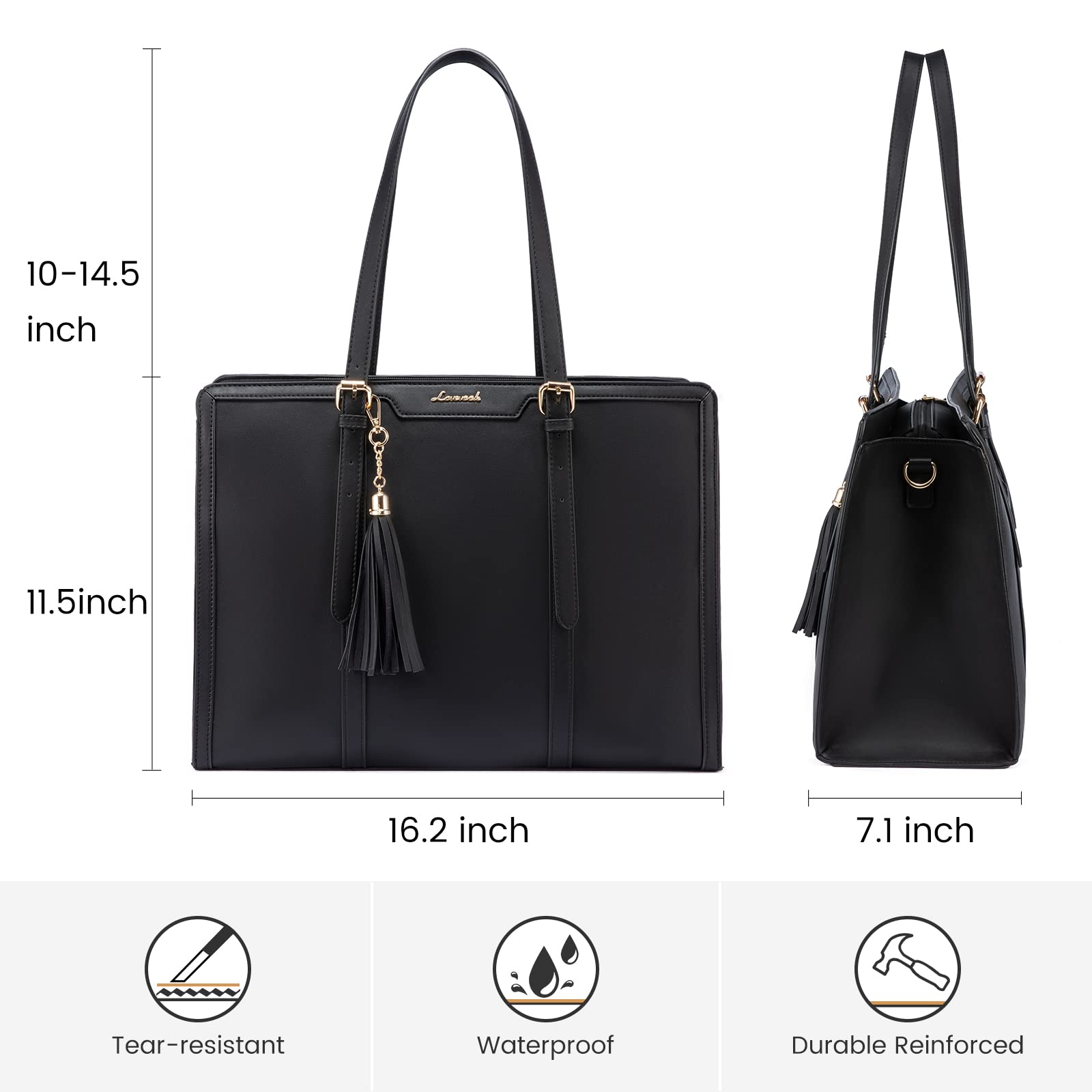 Foto 5 pulgar | Bolsa Para Portátil Lovevook Para Mujer De 15.6 Pulgadas, Piel Sintética Impermeable - Venta Internacional.