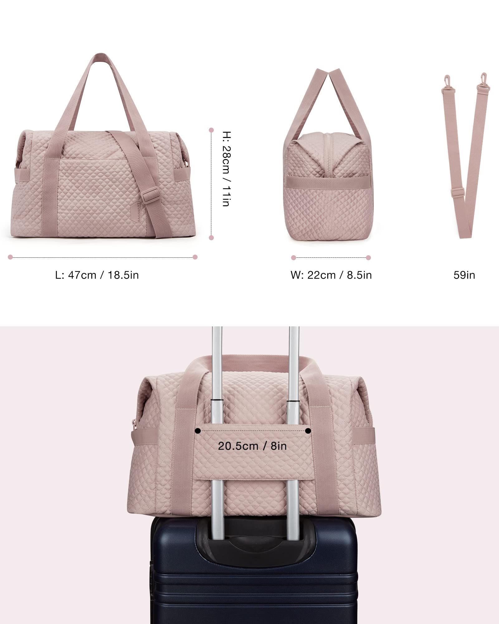 Foto 6 | Bolsa De Viaje Para Fin De Semana Bagsmart, Grande, Para Gimnasio, Con Hebilla Para Esterilla De Yoga - Venta Intern