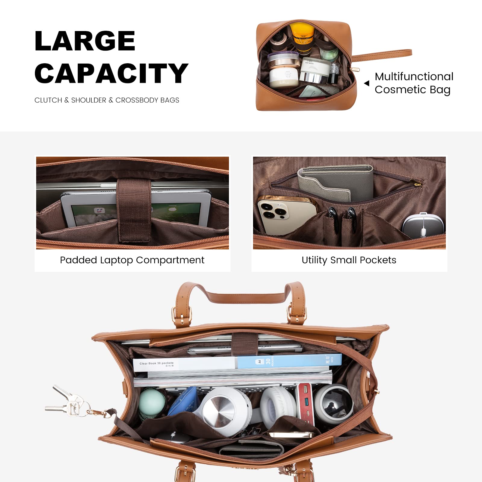 Foto 4 pulgar | Bolsa Para Portátil Lovevook Para Mujer De 15.6 Pulgadas, Piel Sintética Impermeable - Venta Internacional.
