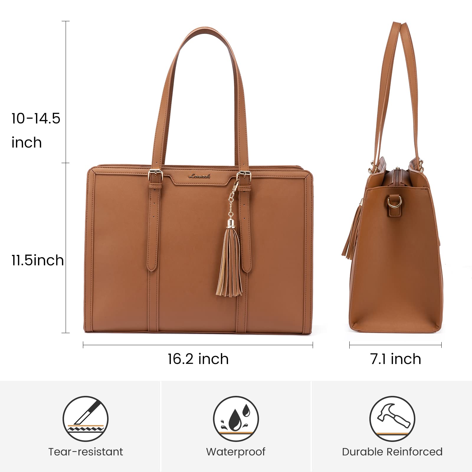 Foto 5 pulgar | Bolsa Para Portátil Lovevook Para Mujer De 15.6 Pulgadas, Piel Sintética Impermeable - Venta Internacional.