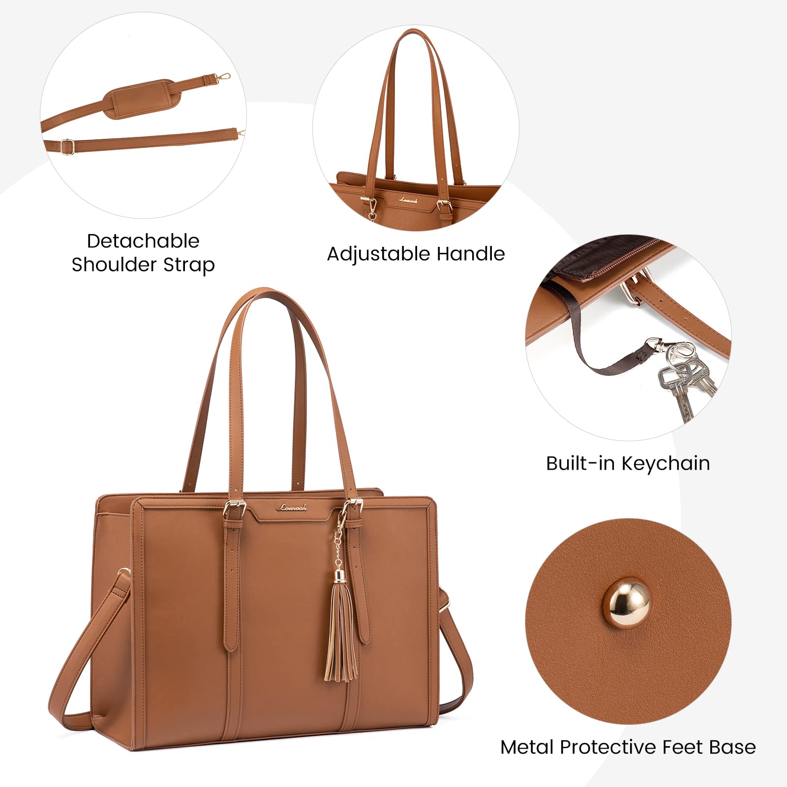 Foto 7 pulgar | Bolsa Para Portátil Lovevook Para Mujer De 15.6 Pulgadas, Piel Sintética Impermeable - Venta Internacional.