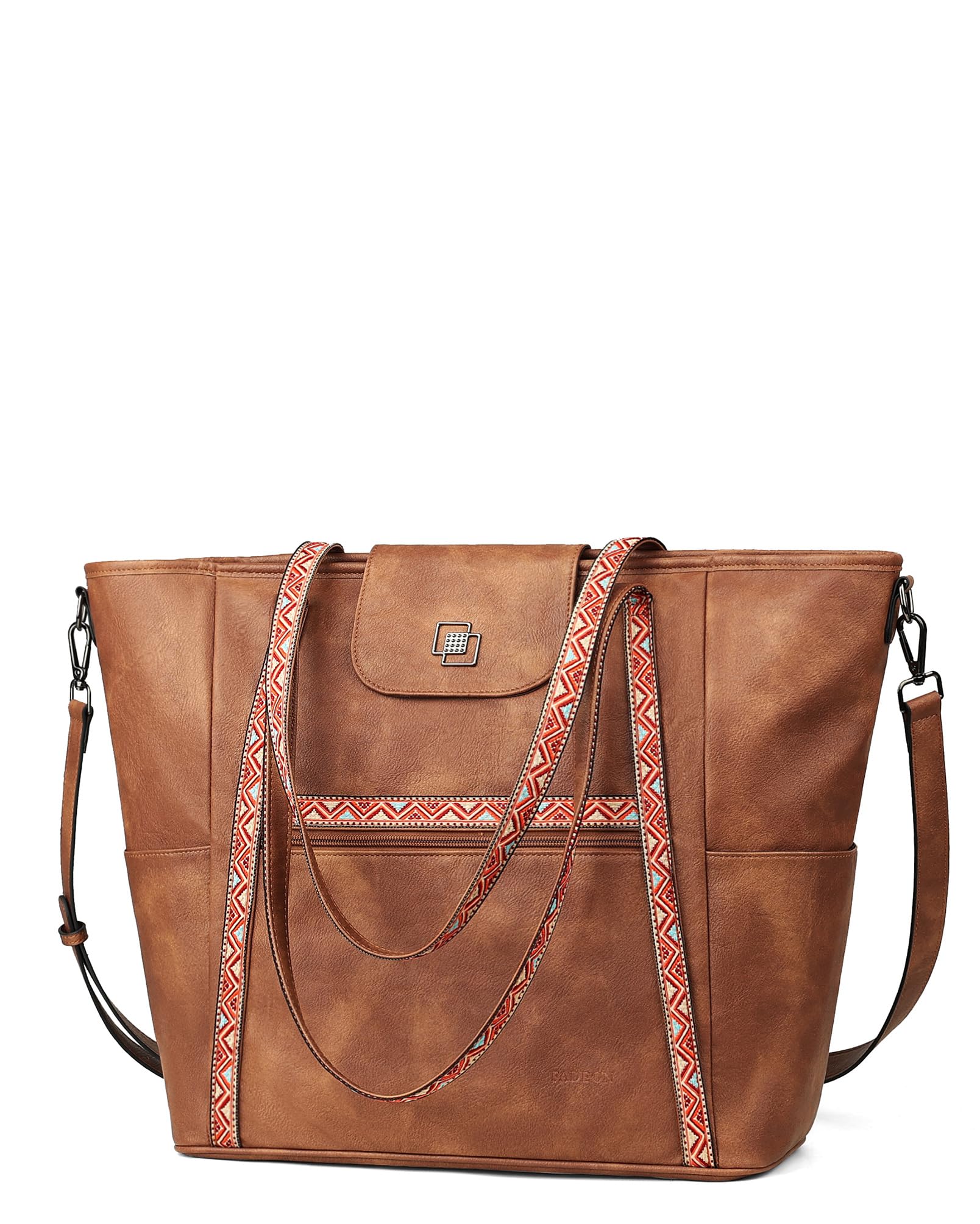 Foto 2 pulgar | Bolsa Fadeon Para Portátil, Tamaño Grande, Piel, Para Mujer, Color Marrón - Venta Internacional.
