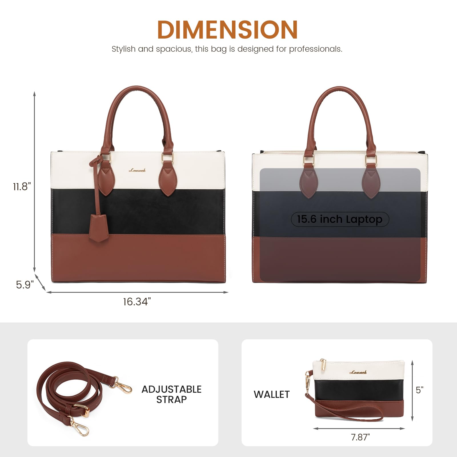 Foto 5 | Bolso De Mano Para Portátil Lovevook Para Mujer Con Bolso De Mano - Venta Internacional.