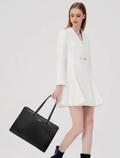 Foto 5 | Bolso De Mano Para Portátil Lovevook, De Piel Impermeable, 15.6 Pulgadas, Negro, Para Mujer - Venta Internacional.